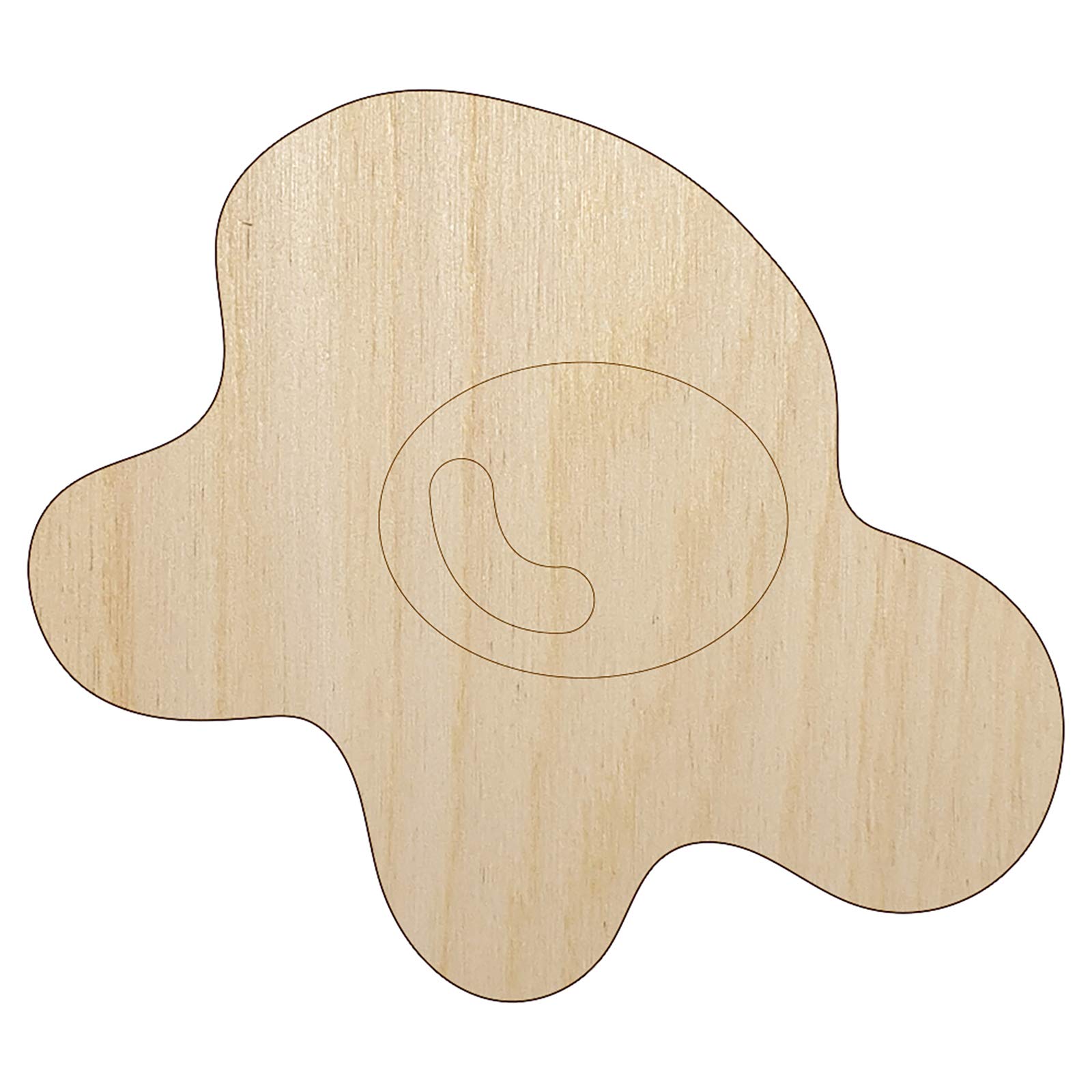 Sunny Side Up Egg Wood Cutout - 1/8 Inch Thick Unfinished DIY Craft Wooden Piece - 6.25 Inch Size for Home Decor, Scrapbooking & Kids Art Projects