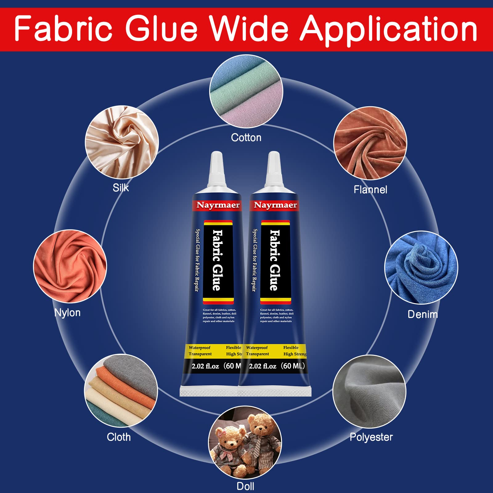 120ml Strong Fabric Glue for Clothes, Upholstery, Textiles & Felt - Permanent Adhesive for DIY Crafts, Home Repairs & Sewing Projects
