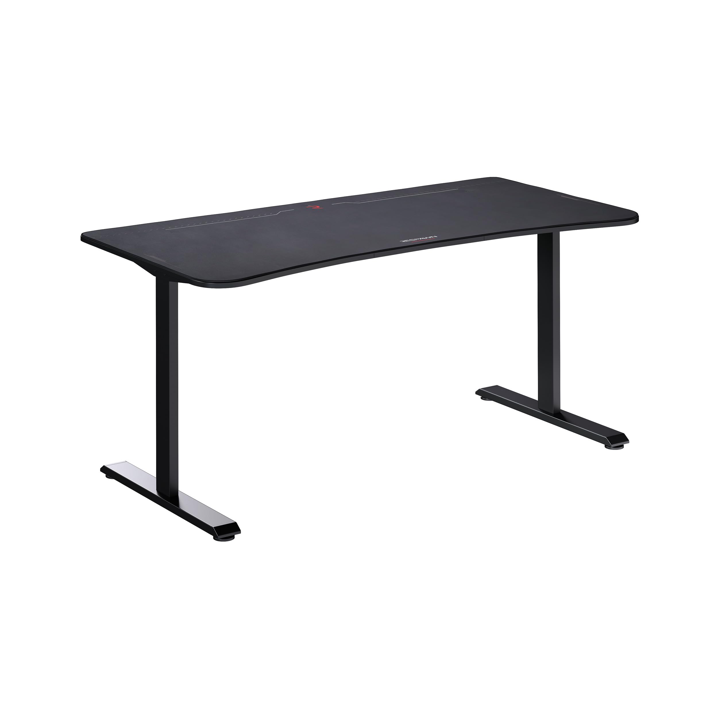 RESPAWN 1063 Gaming Desk - 63 Inch Large Computer Desk with Built-in Mouse Pad & Cable Management System - Ergonomic PC Workstation for Home Office, Streaming & Esports Gaming - Black