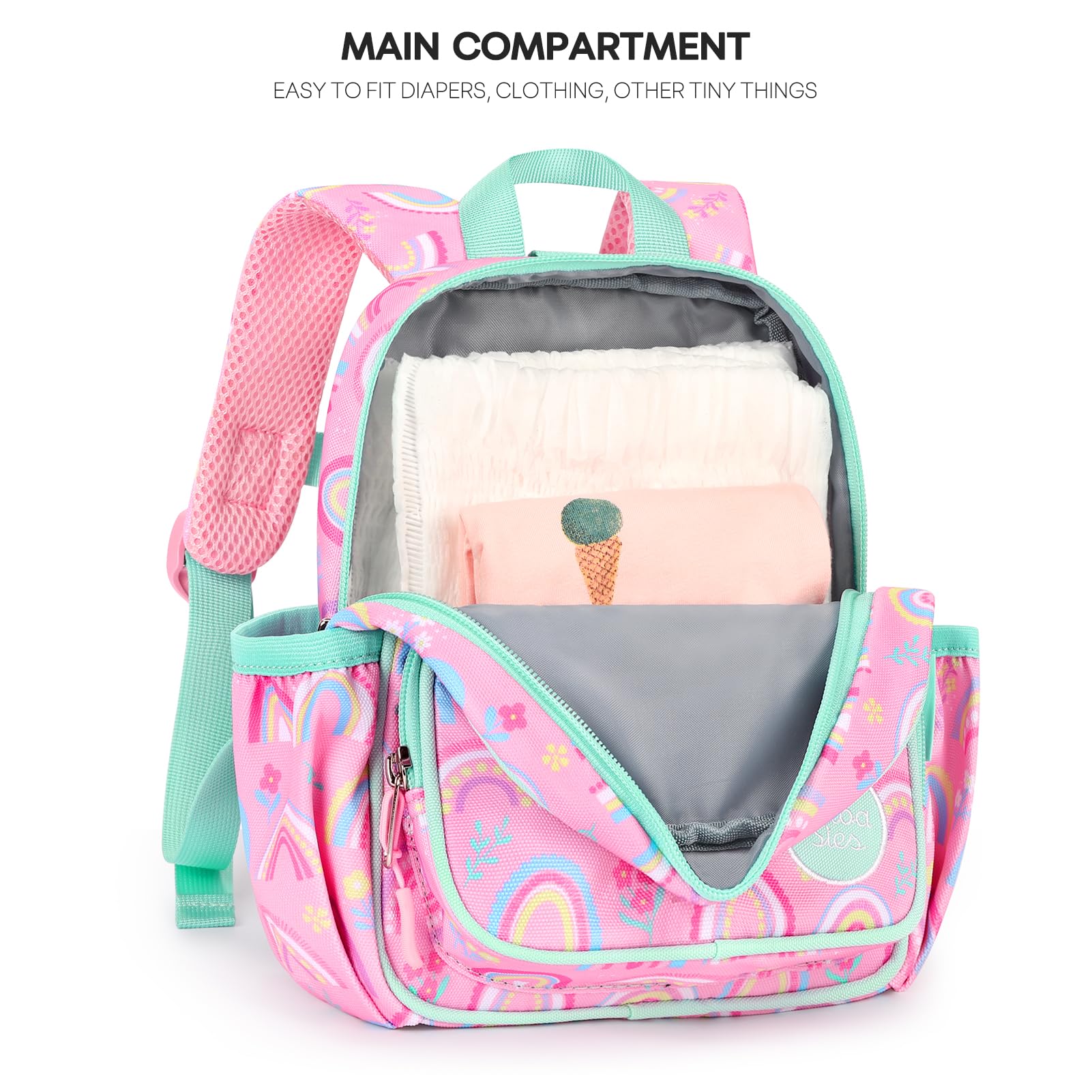 Toddler Backpack Leash 1-3 Years | Anti-Lost Harness for Girls - Rainbow | Park & Travel Safety