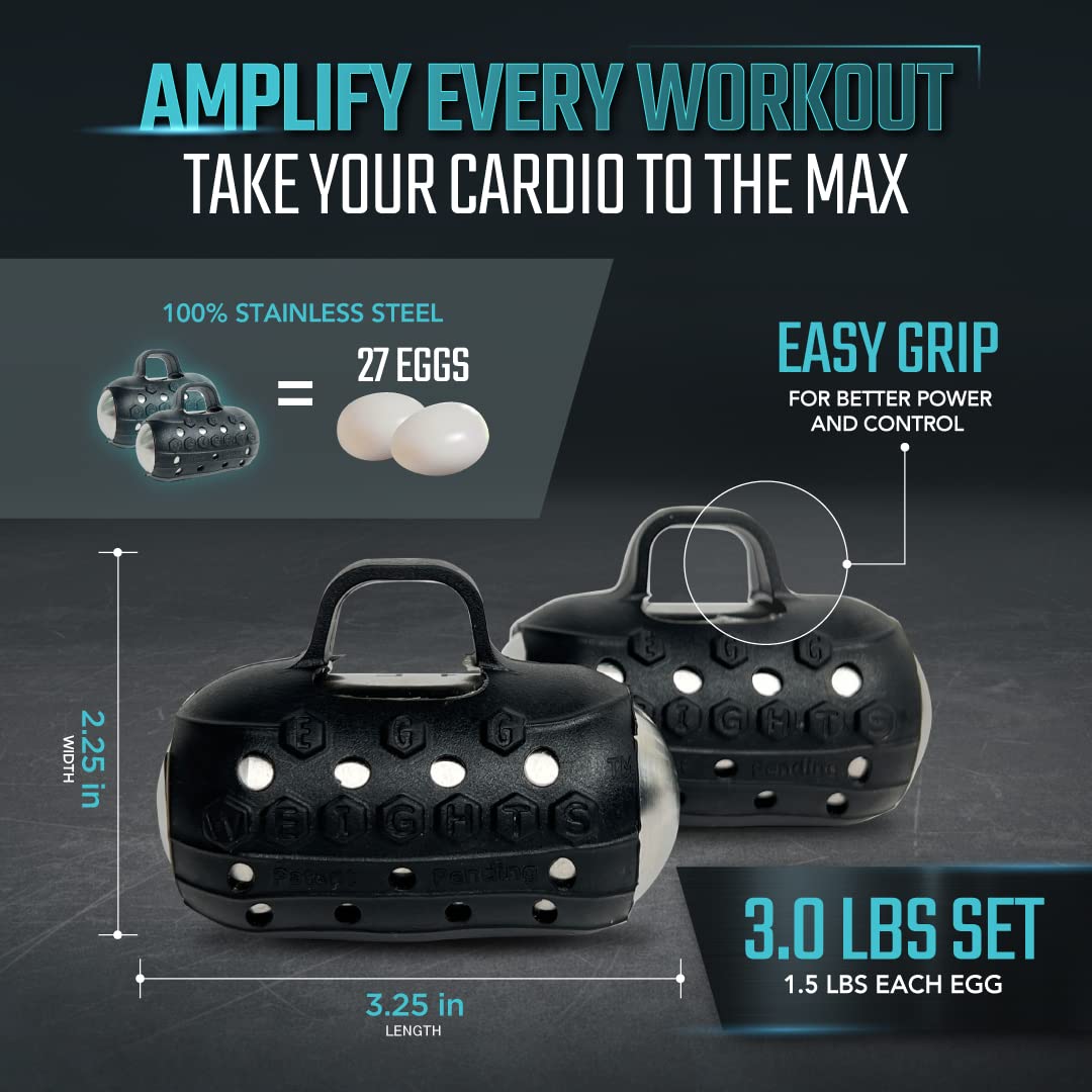 Egg Weights Dumbbell Set for Men & Women - Free Weight Handheld Exercise Equipment for Kickboxing, Shadowboxing, Yoga - Home & Gym Fitness Training Accessories