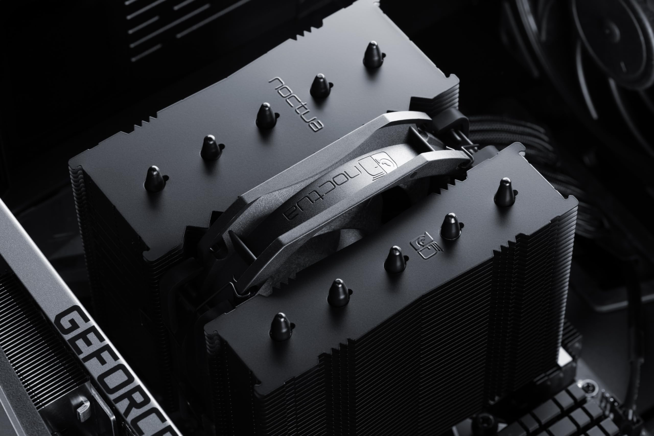 Noctua NH-D12L chromax.Black Low-Profile Dual-Tower CPU Cooler - 120mm Premium Black Heatsink for Quiet PC Cooling | Perfect for Gaming Rigs, Workstations & Compact Builds