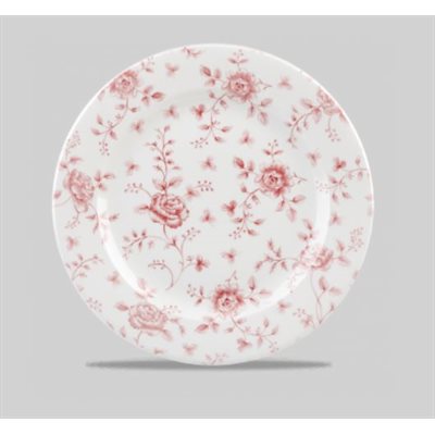 Vintage Churchill Cranberry Rose Chintz Dinner Plates - Set of 12, 6 Plates per Case (RCCBP111) - Perfect for Fine Dining, Tea Parties & Vintage-Inspired Home Decor