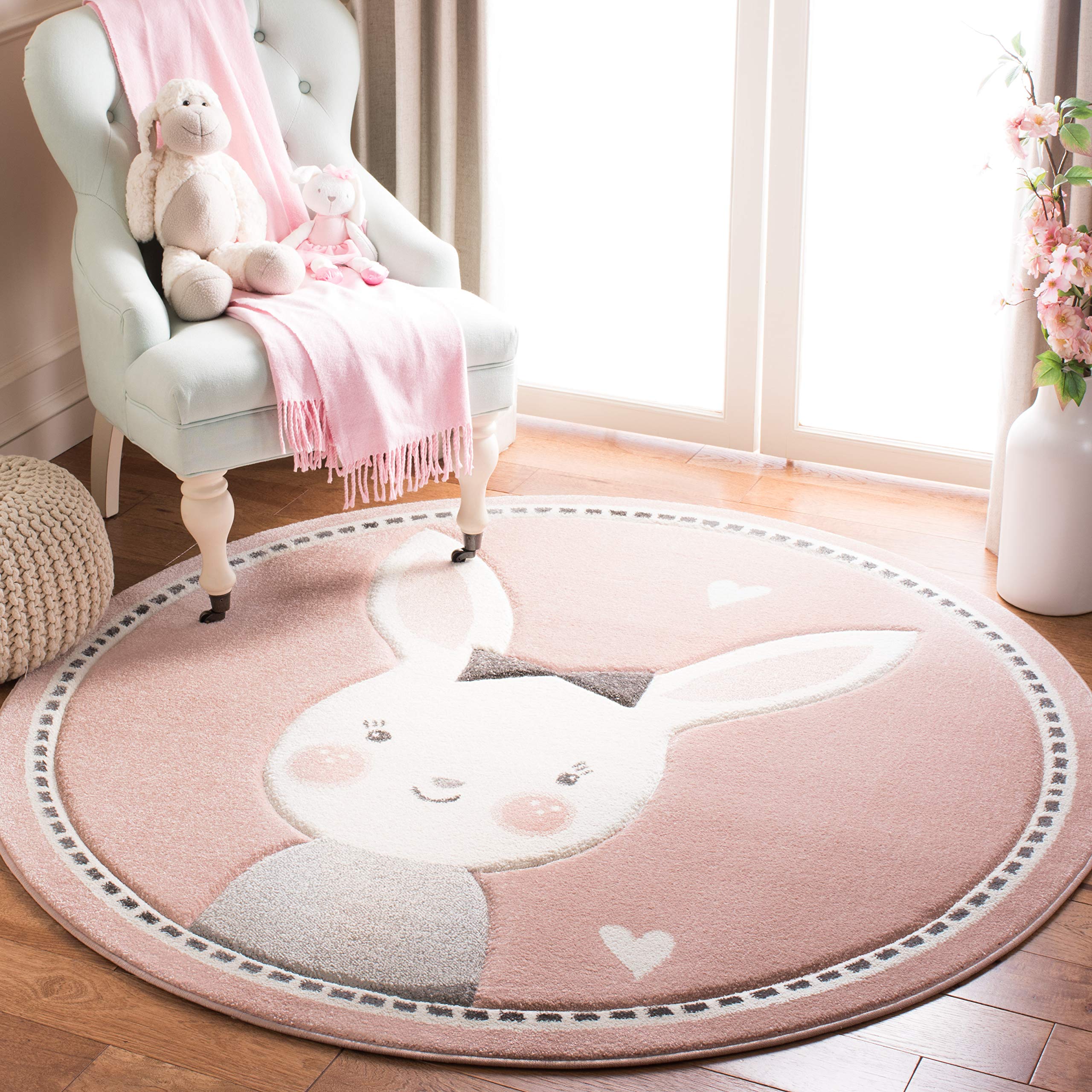 SAFAVIEH Carousel Kids Collection Round Area Rug - 6'7