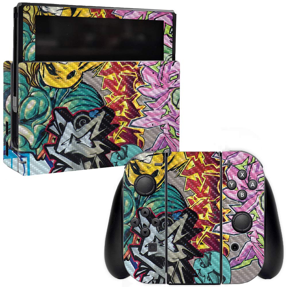 MightySkins Carbon Fiber Skin for Nintendo Switch - Graffiti Wild Styles | Protective & Durable Textured Cover | Easy to Apply & Remove | USA Made | Perfect for Gaming, Travel & Customization