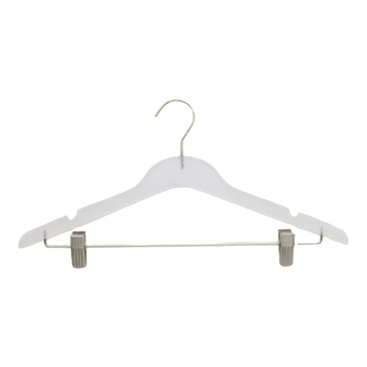 Heavy Duty Slim Plastic Hangers with Clips - Space Saving Non-Slip Clothes Hangers for Pants, Skirts & Coats - 60 Pack (Smokey Clear) - Perfect for Closet Organization, Laundry Rooms & Travel Packing