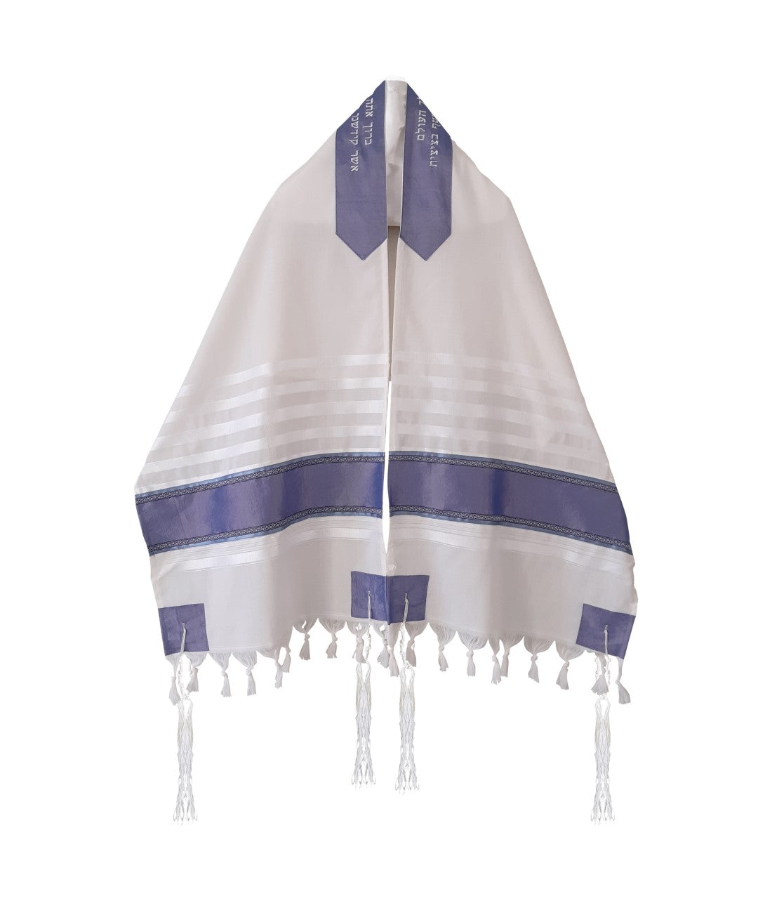 Modern Smoked Blue Embroidered Bar Mitzvah Tallit - Elegant Jewish Prayer Shawl for Men & Boys - Perfect for Synagogue Services, Coming of Age Ceremonies & Religious Celebrations