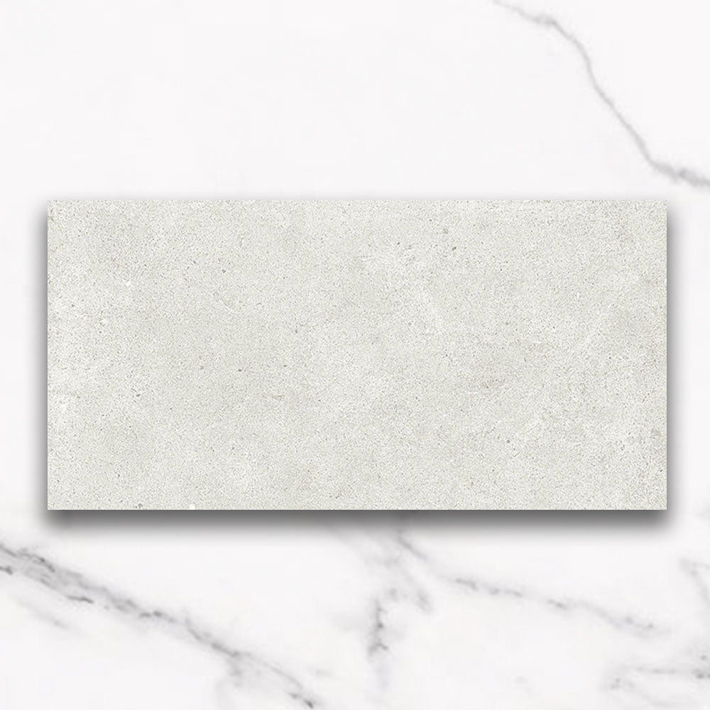 Premium Prague White 300x600mm Matte Concrete Look Porcelain Tile - Modern Wall & Floor Tile for Bathroom, Kitchen, and Living Room Renovation