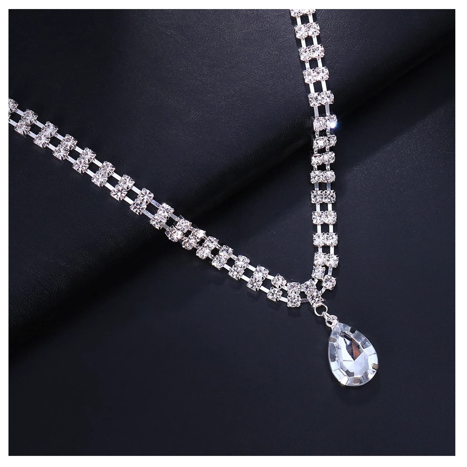 Sparkling Rhinestone Body Chain Jewelry - Crystal Waterdrop Tassel Non-Piercing Nipple Chain for Women | Sexy Lingerie Accessories for Bachelorette Parties, Date Nights & Boudoir Photography
