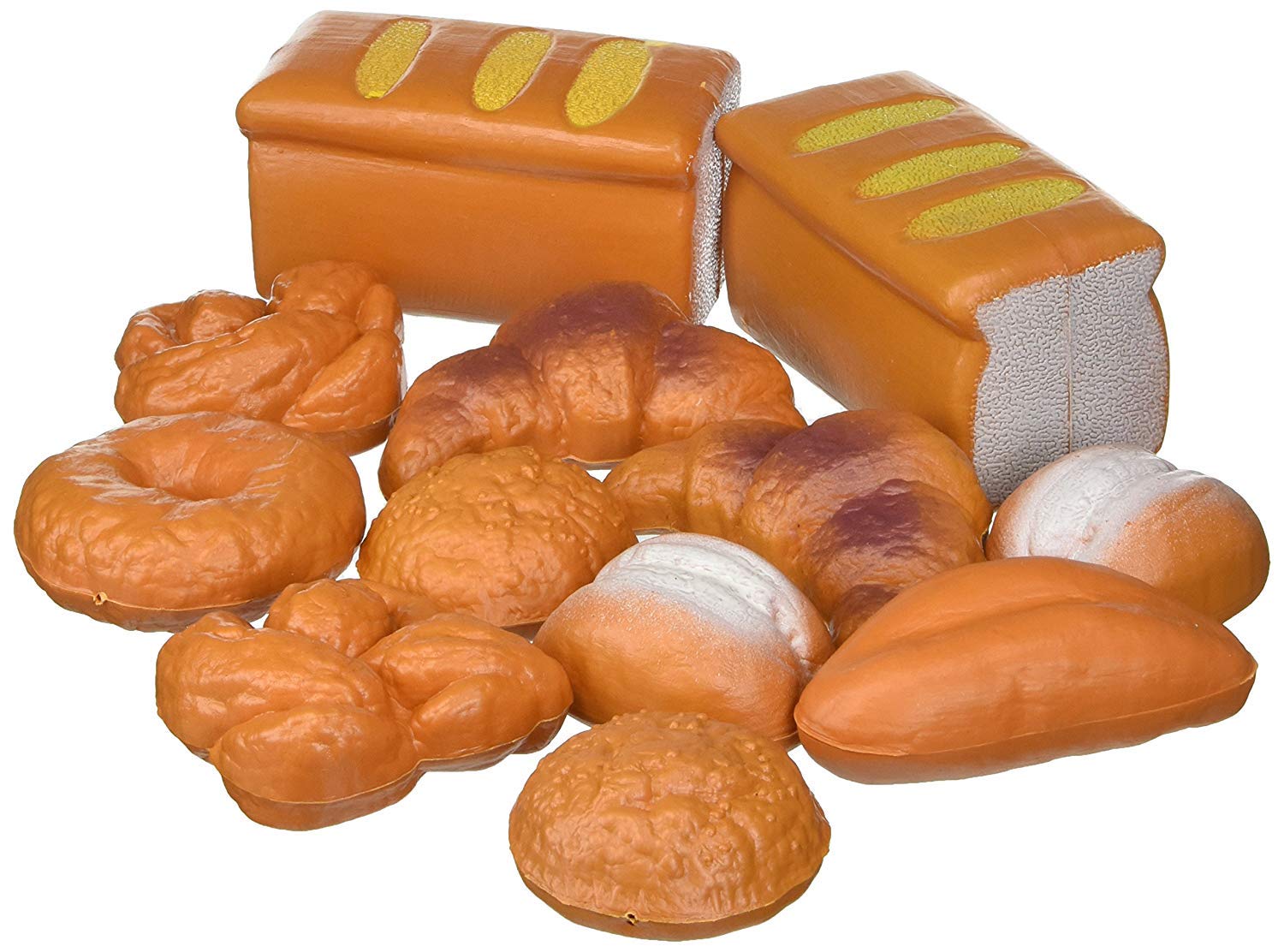 12-Piece Realistic Fake Bread Pastries Set - Life-Sized Plastic Pretend Play Food Toys for Kids Bakery, Grocery & Kitchen Role Play - Perfect for Pretend Cooking, Tea Parties & Educational Play