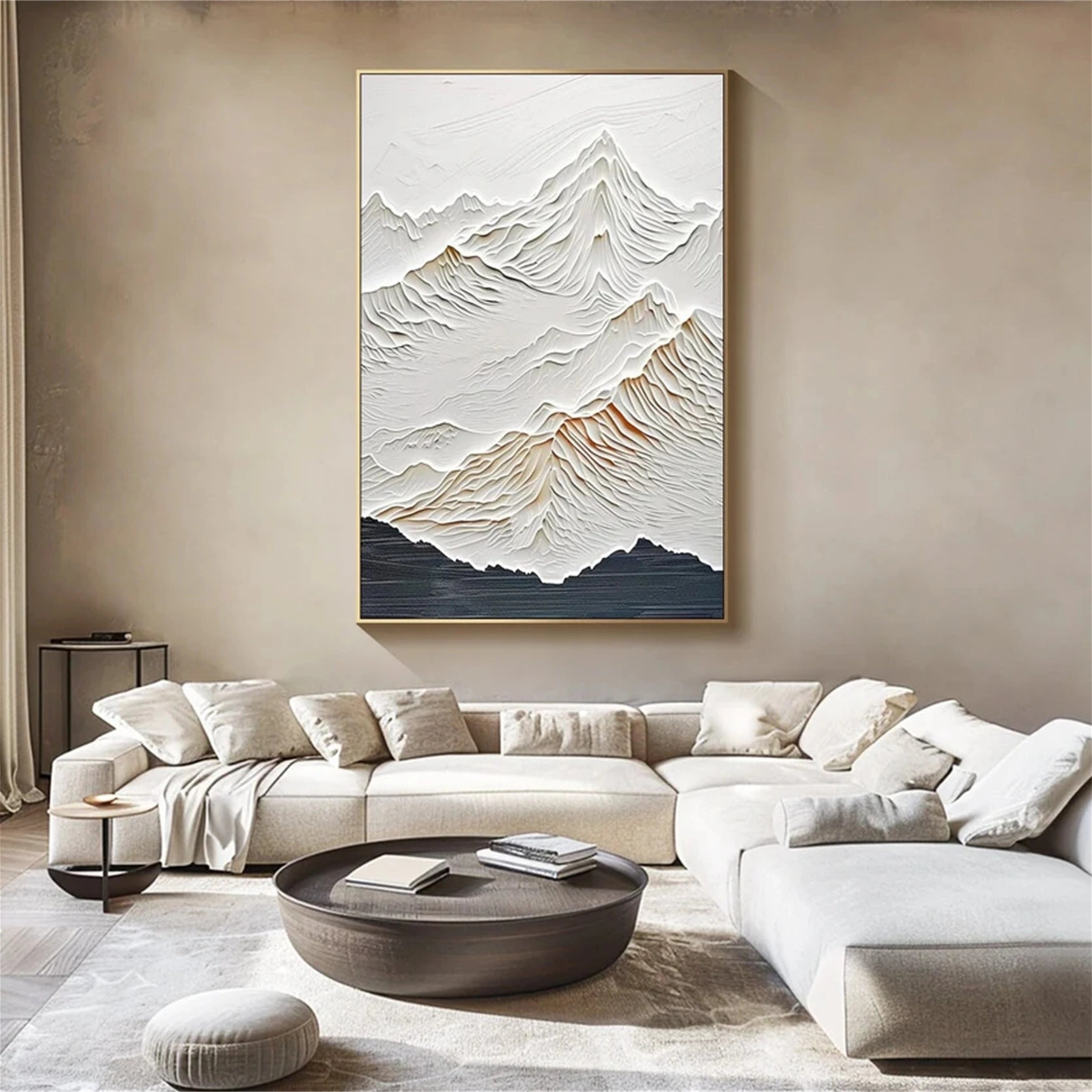 Minimalist Textured Plaster Art Painting - Abstract Wall Decor for Living Room & Bedroom | #MM159