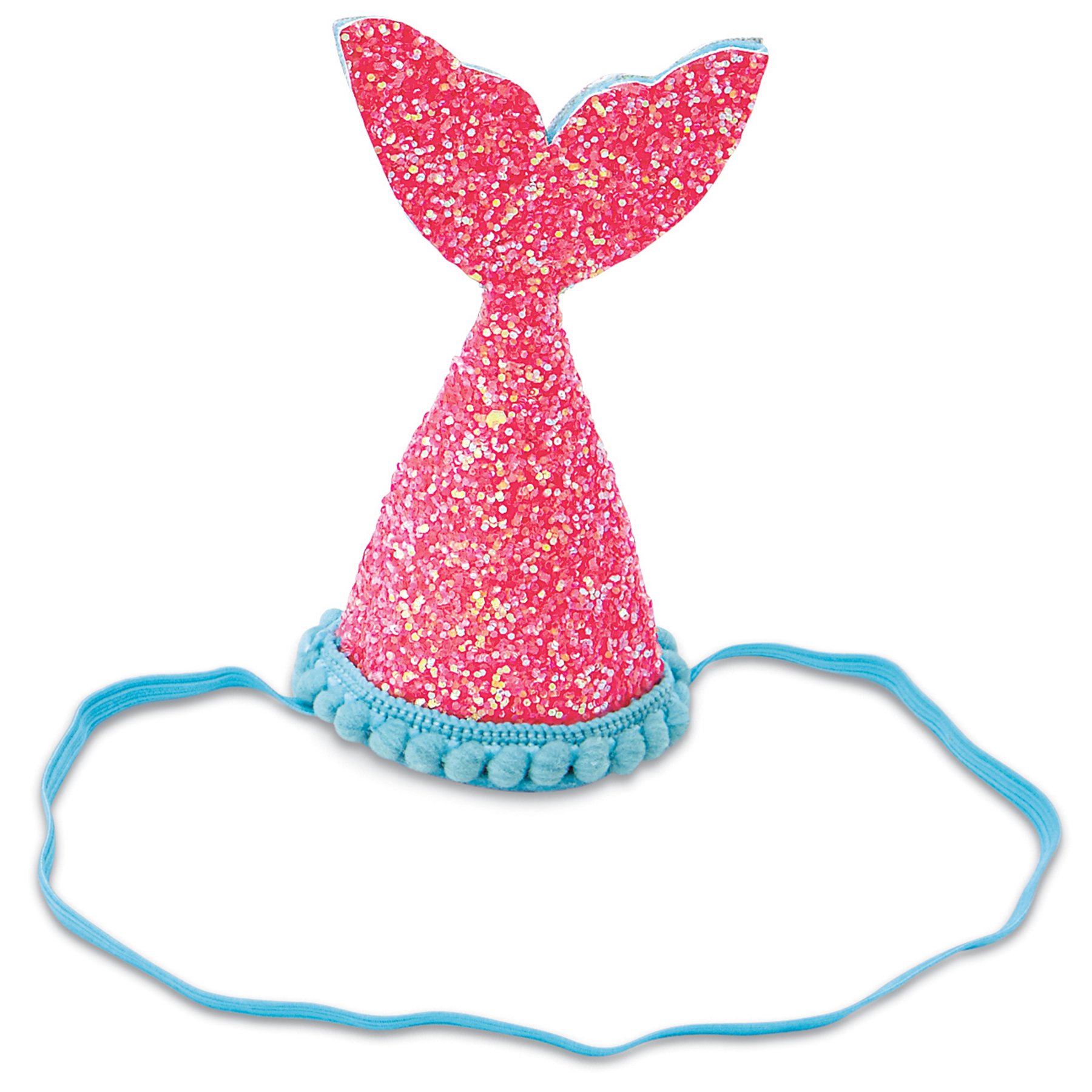 Mud Pie Mini Mermaid Party Hat for Girls - Pink Seashell Birthday Crown | Perfect for Mermaid Themed Parties, Beach Celebrations & Kids Dress Up Play