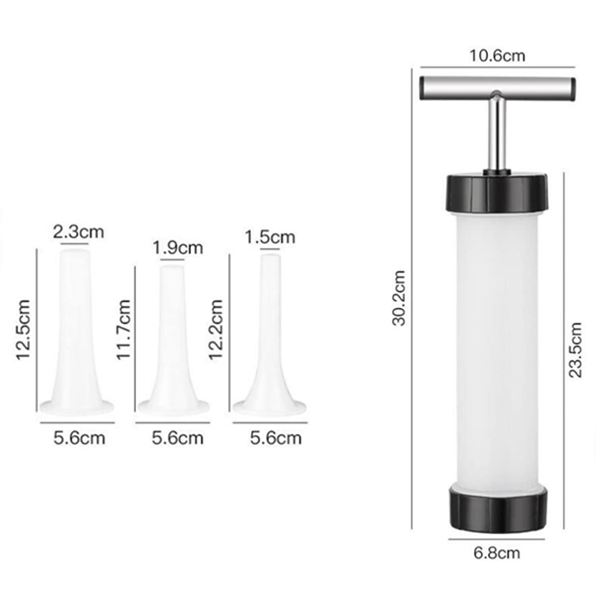 Hand Operated Manual Sausage Maker with Pork & Mutton Intestine Funnels - Meat Sausage Stuffer Filler for Homemade Salami, Bratwurst & Sausages - Perfect for Home Kitchen, BBQ Parties & Camping Trips