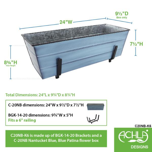 Decorative Flower Box with Sturdy Railing Brackets - Perfect for Balcony, Deck, and Window Garden Decor