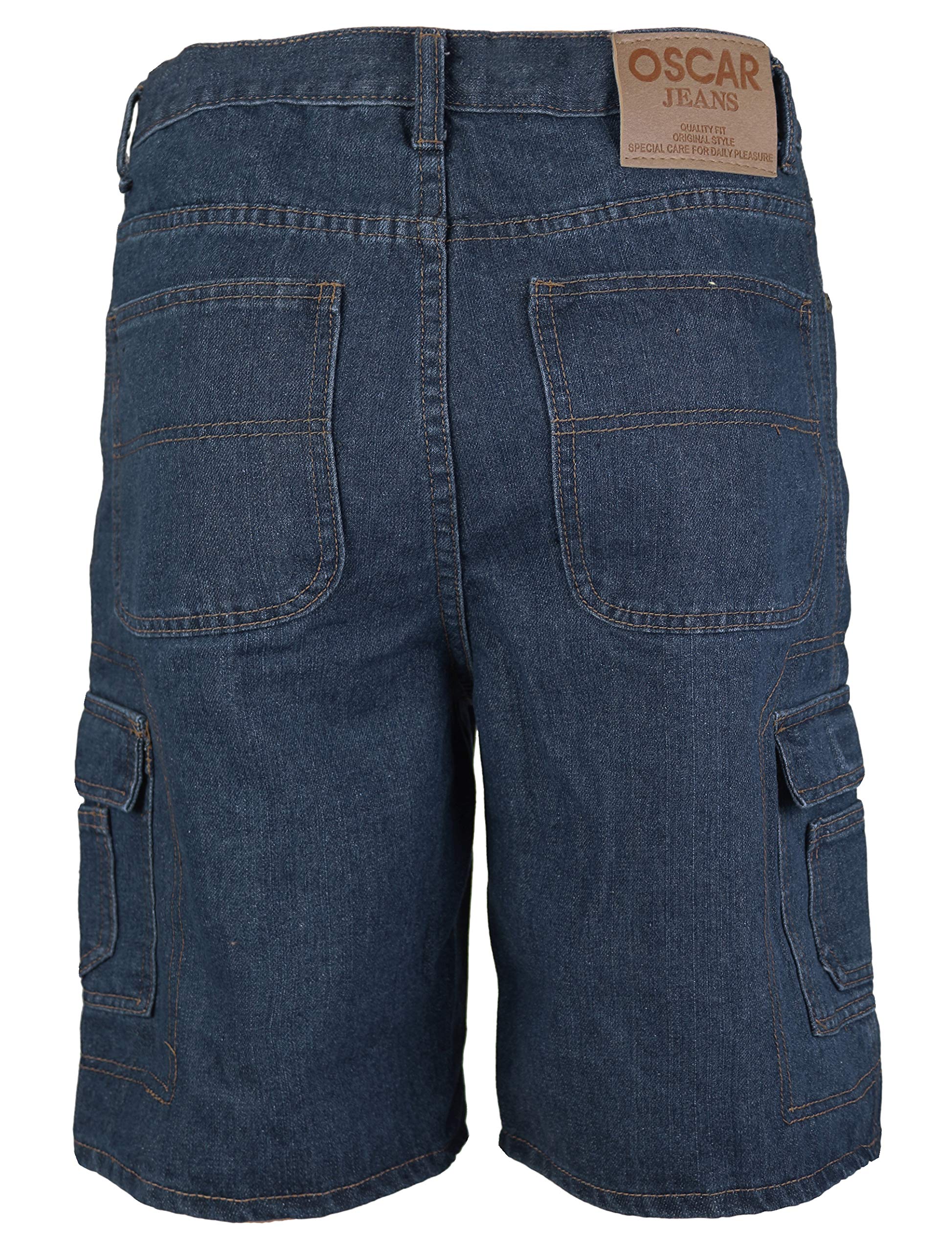 VKWear Men's Cotton Stonewash Cargo Pocket Denim Jean Shorts - Comfortable Casual Summer Shorts for Outdoor Activities, Travel & Streetwear Fashion