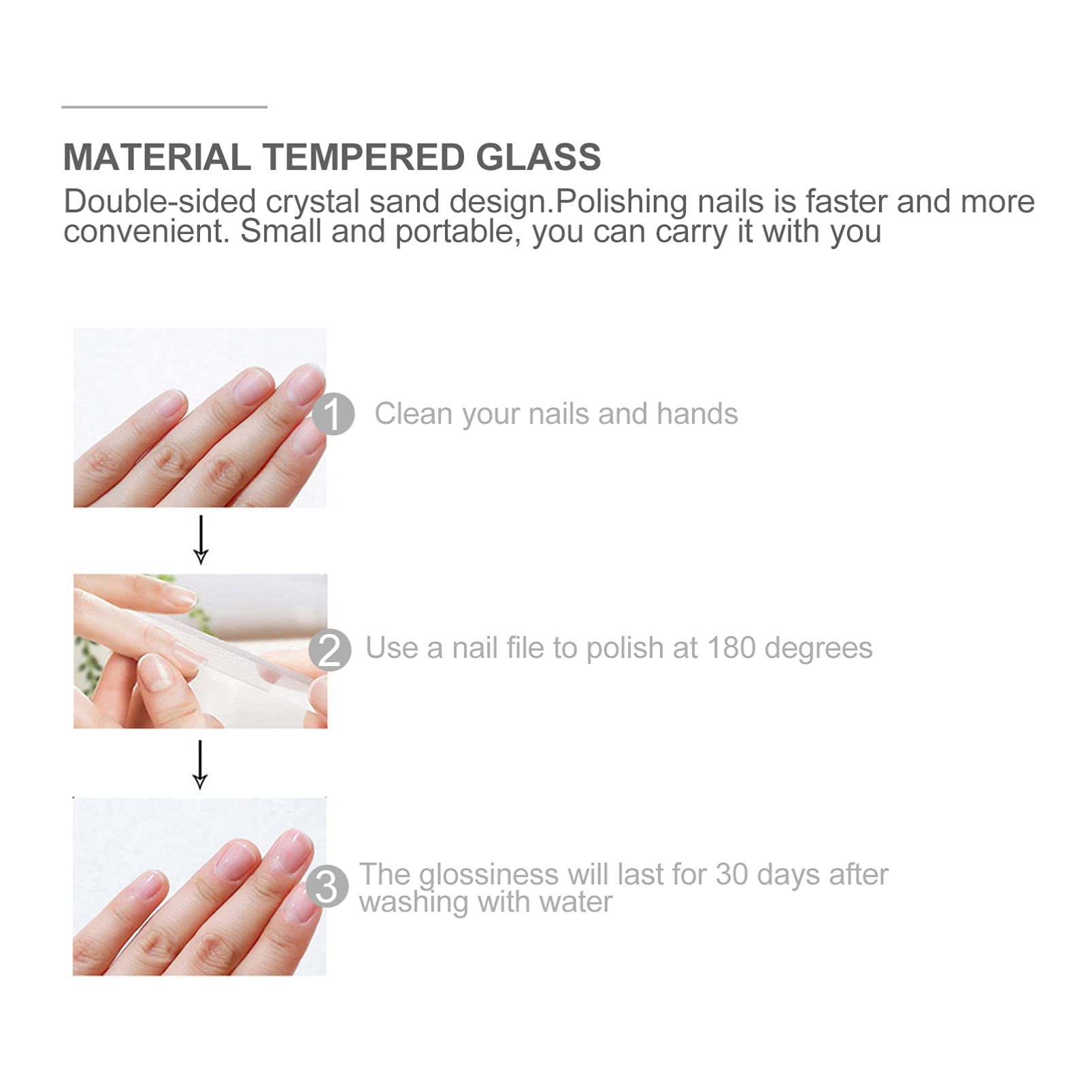 8-Piece Glass Nail File Set - Professional Nail Care Tools for Manicure & Pedicure - Long-Lasting Nail Buffer, Sanding Block & Nail Art Supplies - Perfect for Home, Salon & Travel Nail Care