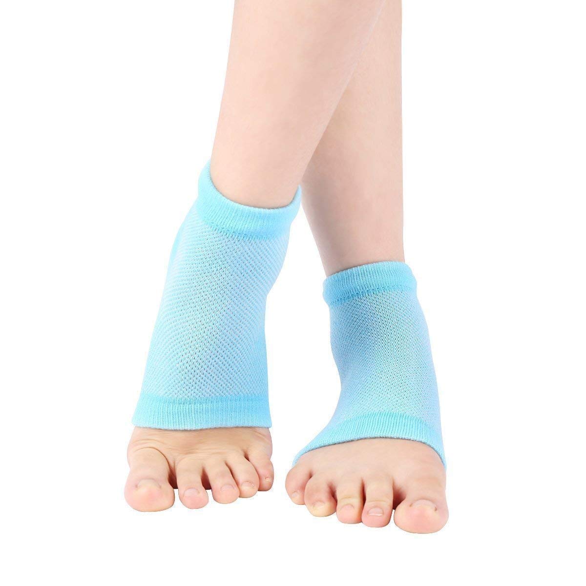 VIBRAL Crack Cotton Foot Protector Moisturizing Socks with Spa Gel - Heel Pain Relief Silicone Gel Pad Socks for Men & Women | Soft Cotton, Botanical Care | Perfect for Dry Skin, Cracked Heels & Night Treatment (Multicolor)