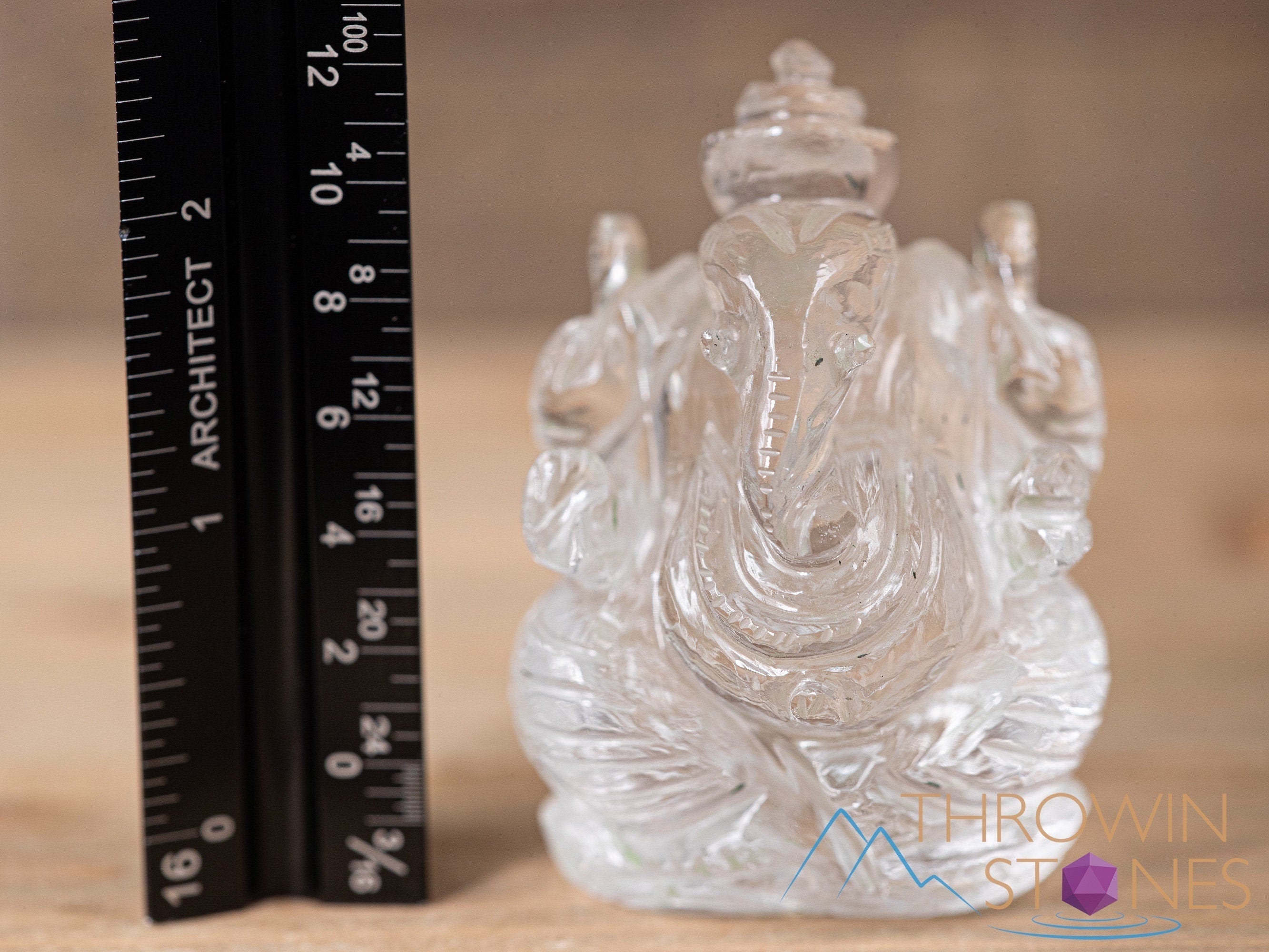 Himalayan Clear Quartz Ganesha Statue - Hand Carved Crystal Lord Ganesh Idol for Home Decor, Spiritual Healing, Meditation & Positive Energy | Perfect for Altars, Yoga Spaces & Gift Giving