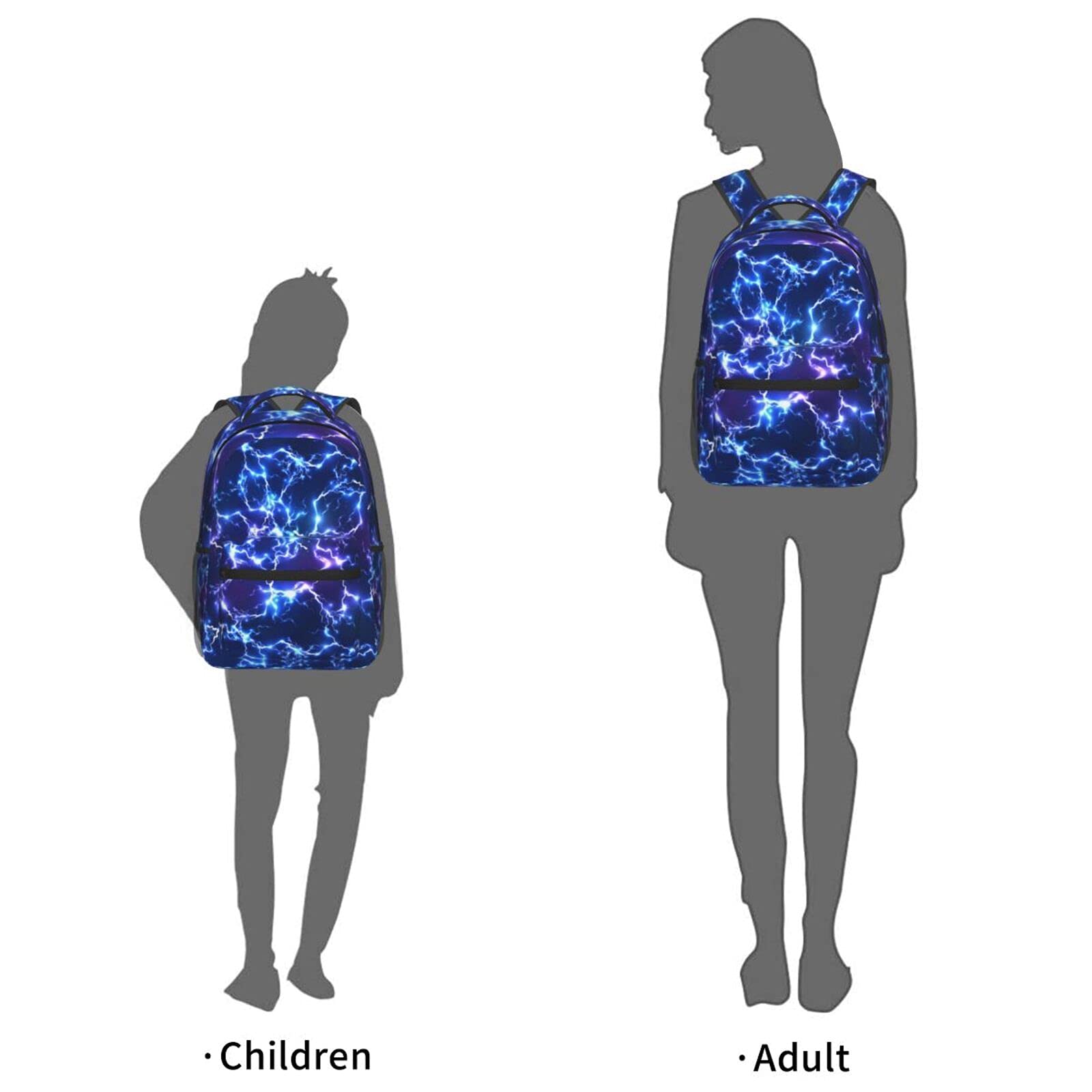 Abstract Blue Lightning Backpack - 16 Inch Laptop Bag for Teens & Adults, Water-Resistant School Bookbag & Casual Daypack - Perfect for College, Travel & Everyday Use