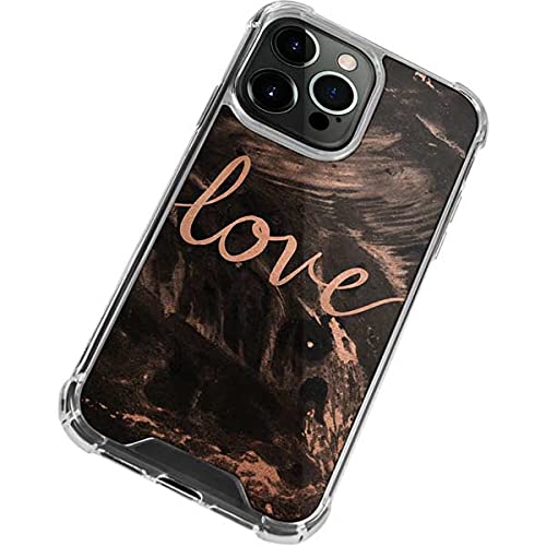 Skinit Clear Protective Phone Case for iPhone 13 Pro Max - Rose Gold & Black Love Design | Slim Scratch-Resistant Cover for Everyday Use & Fashion Protection