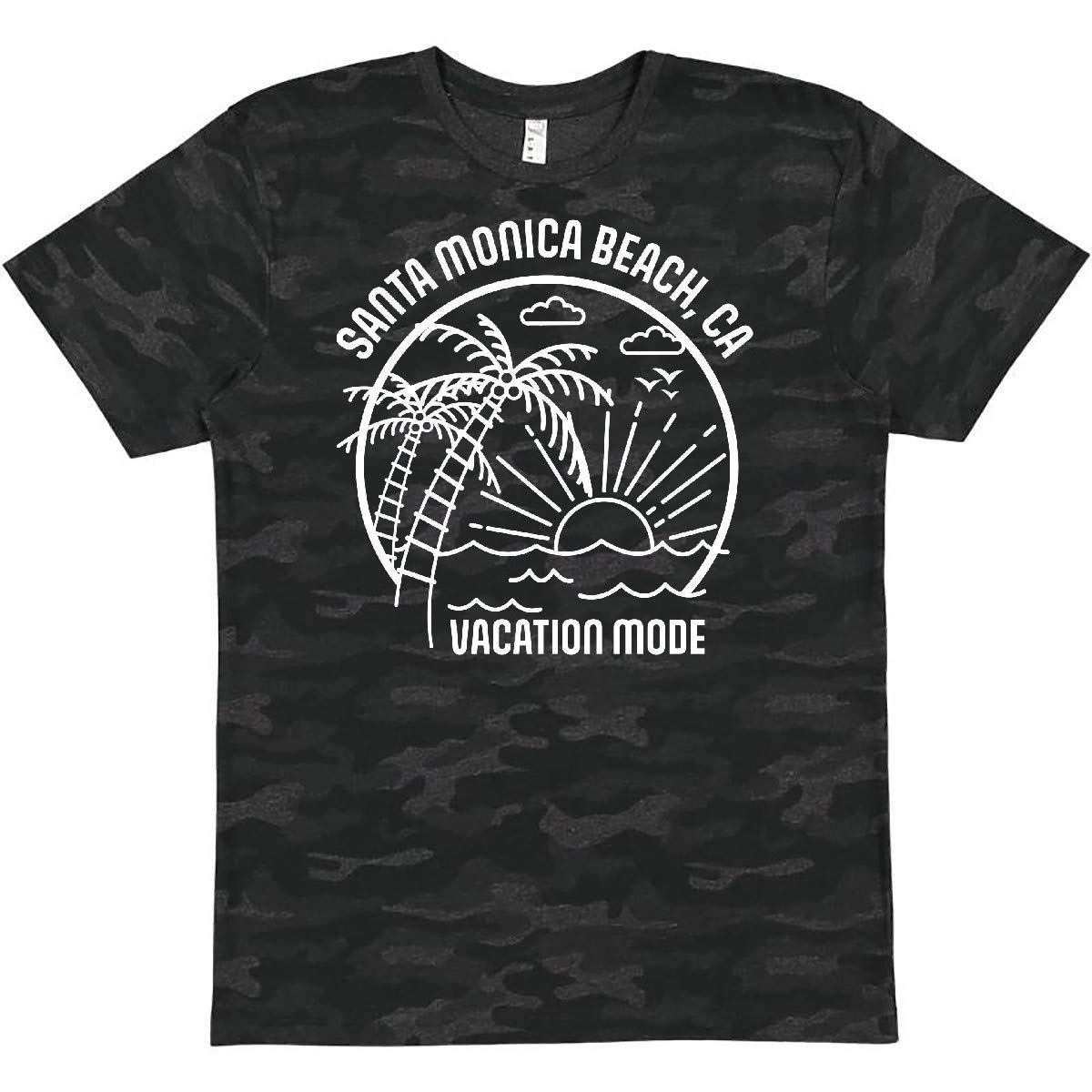 Inktastic Summer Vacation Mode Santa Monica Beach California T-Shirt - Casual Graphic Tee for Beach Lovers & Travel Enthusiasts - Perfect for Summer Outings, Vacations & Relaxing by the Ocean