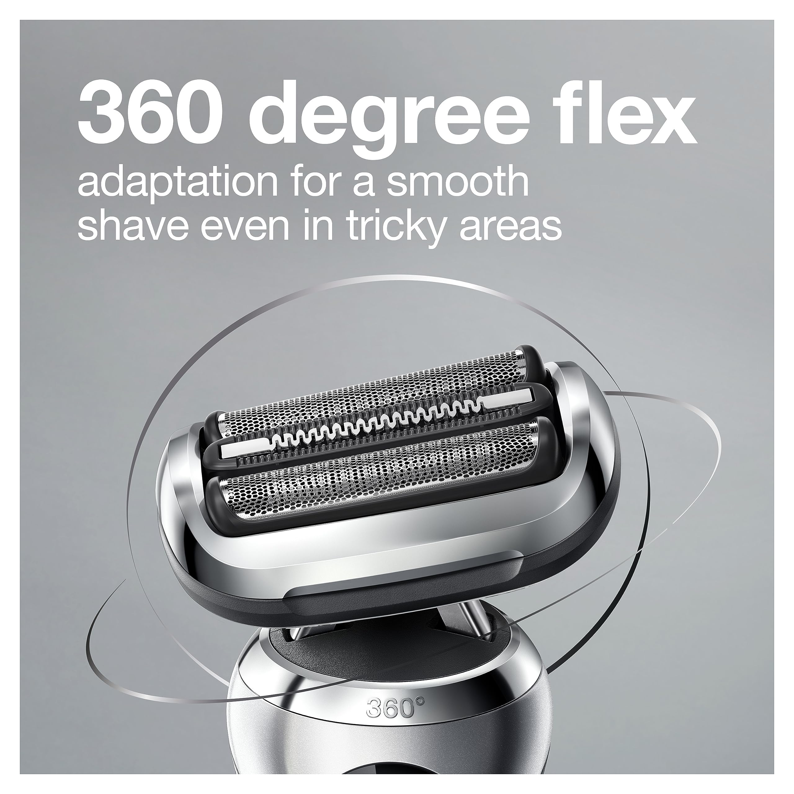 Braun Series 7 7027cs Men's Electric Shaver - Waterproof Foil Shaver for Wet & Dry Shaving with Beard Trimmer - Rechargeable Razor with Charging Stand & Travel Case (Silver Black) - Perfect for Home Use, Travel & Daily Grooming