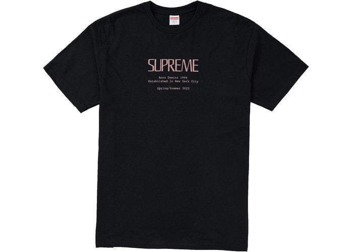Supreme Anno Domini T-Shirt - Black Cotton Streetwear Tee for Men | Casual Wear, Street Fashion & Hip Hop Style