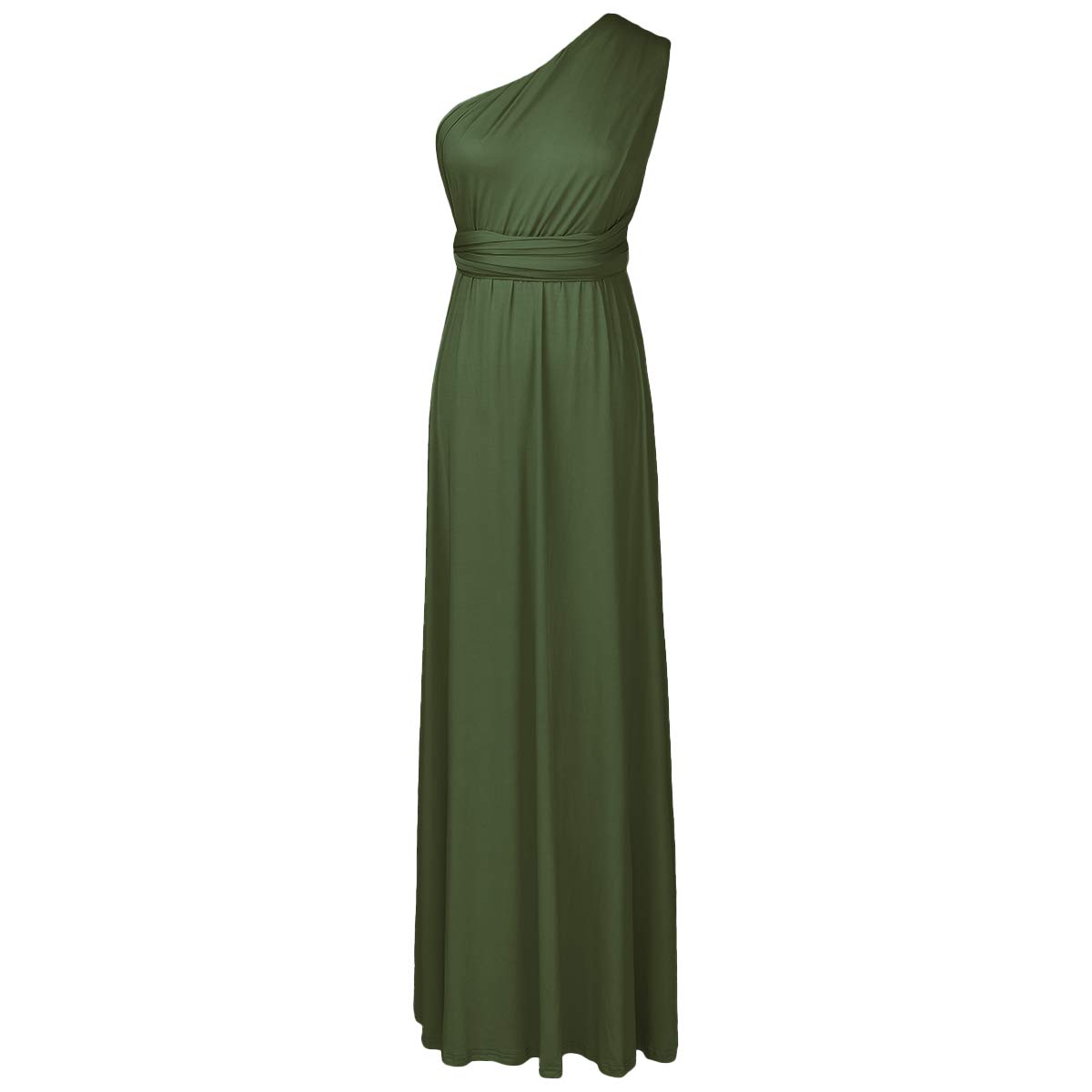 Elegant Convertible Women's Evening Long Dress - Multi-Way Wrap Bridesmaid, Wedding, Prom & Cocktail Gown | Summer Beach Maxi Sundress in Army Green | Perfect for Parties, Pageants & Formal Events