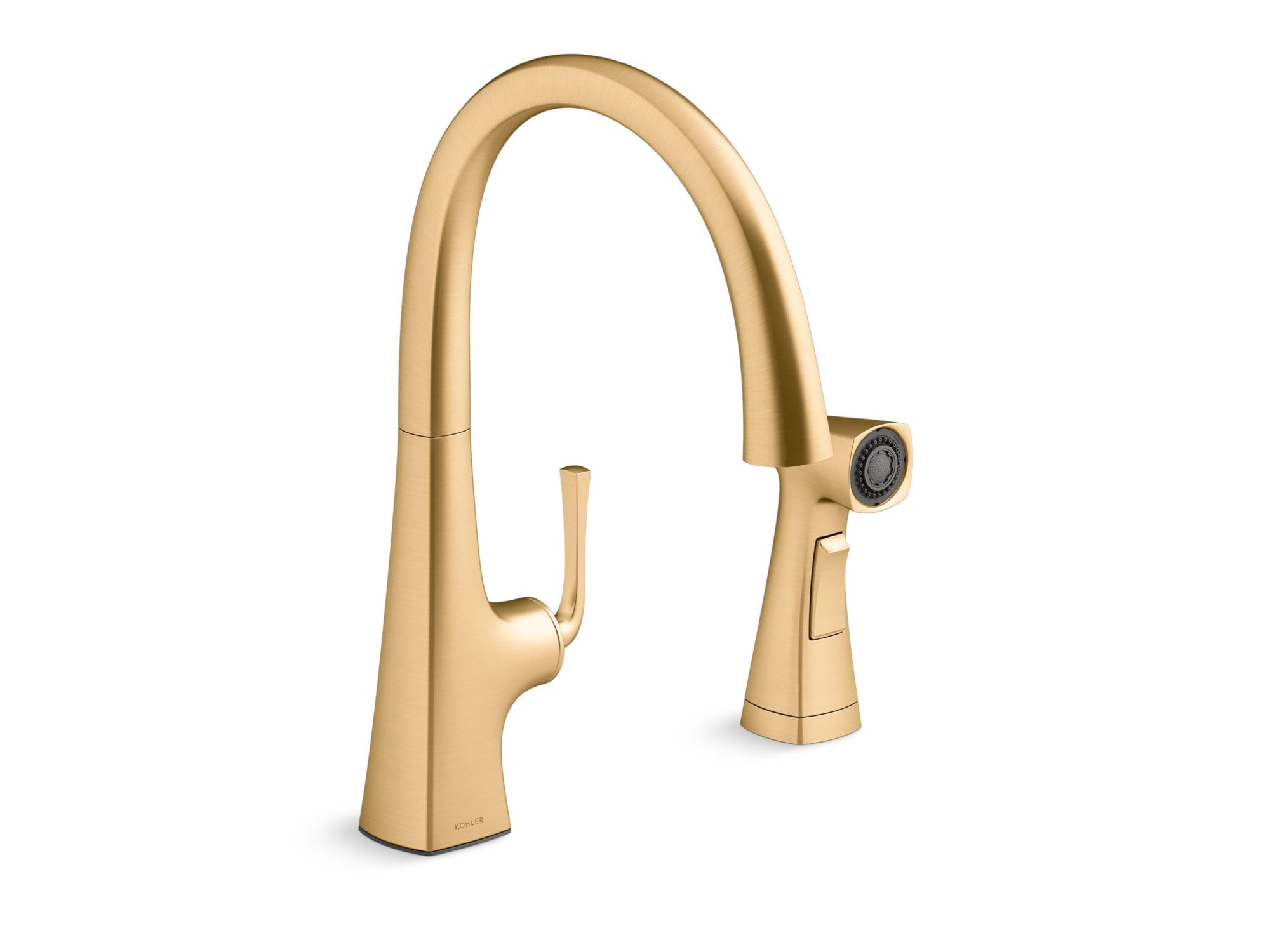 KOHLER Graze® Kitchen Sink Swing Spout Faucet with Sidespray - High Arc Pull-Down Sprayer for Modern Kitchens | Perfect for Washing Dishes, Filling Pots & Cleaning Countertops