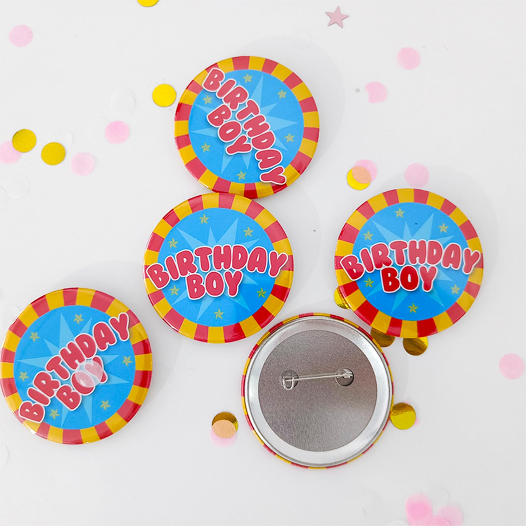 Birthday Girl Pin Badges - Cute Tinplate Party Pins for Women & Girls - Perfect for Birthday Parties, Baby Showers & Bridal Events