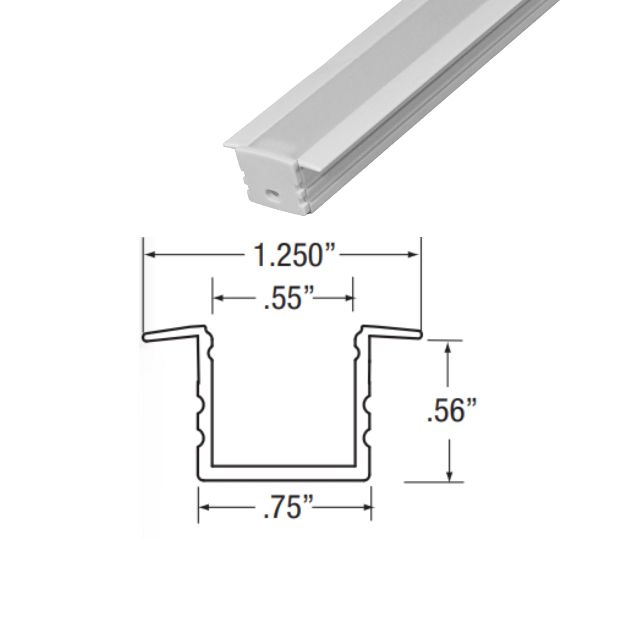 4ft Mini Deep Aluminum Mounting Channel with Flange - White | Heavy Duty LED Light Bar Mounting for Trucks, Boats & Off-Road Vehicles