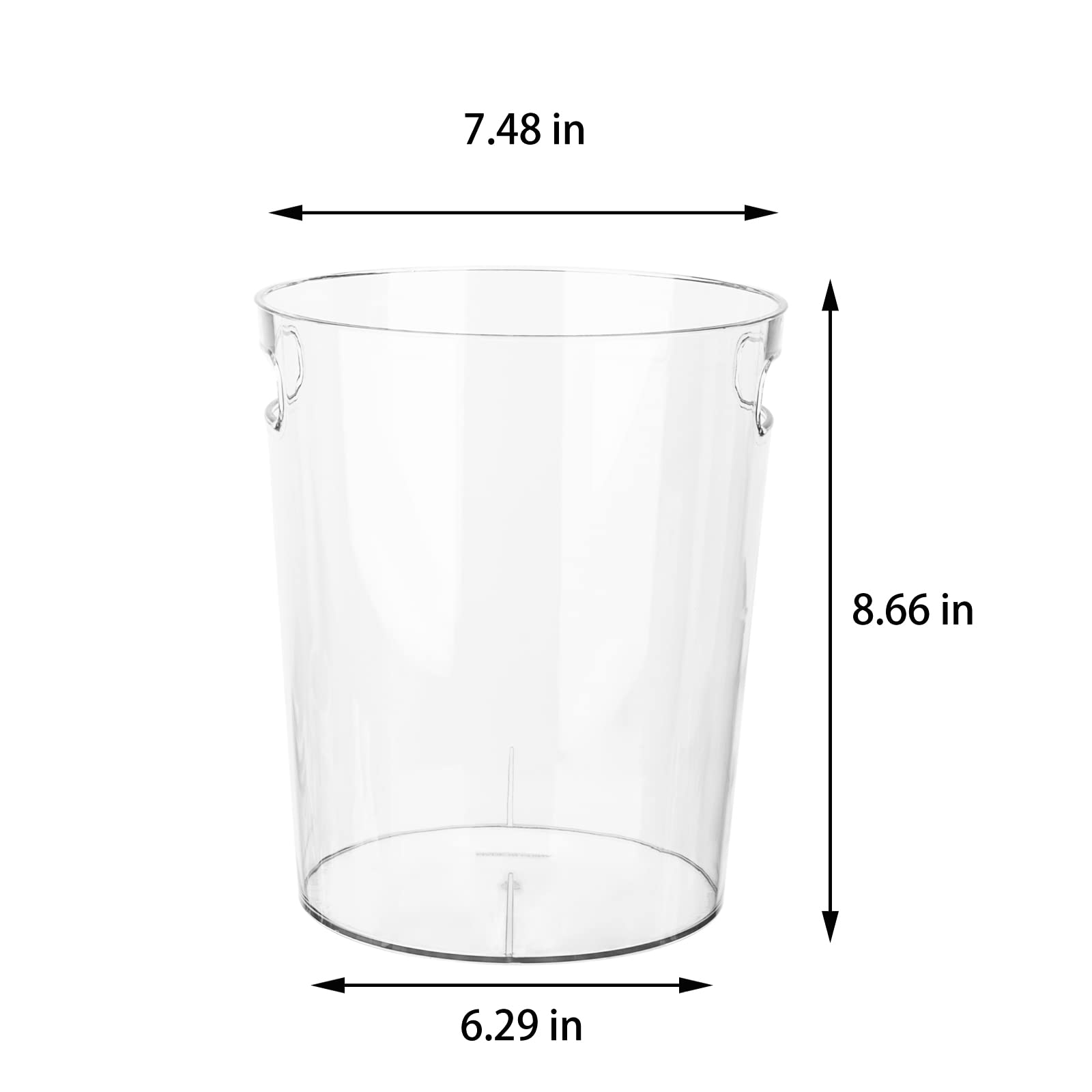 Anyoifax 2-Pack 1.5 Gallon Small Clear & Grey Plastic Trash Cans - Wastebasket for Bathroom, Office, Bedroom, Dorm, Home Office, Kitchen | Space-Saving Under Desk Garbage Bin for Home & Office Organization