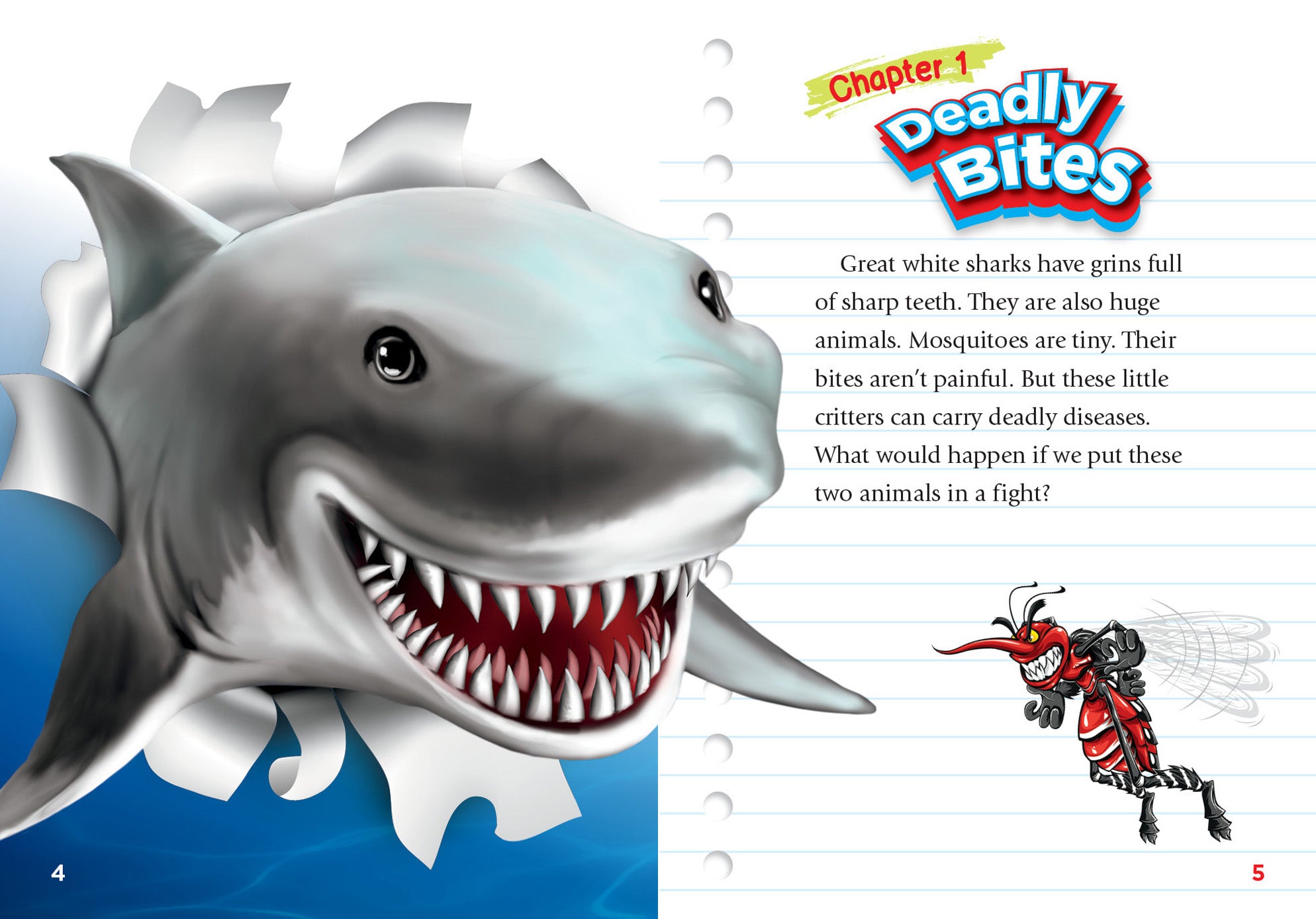 Great White Shark vs. Mosquito: Epic Animal Battle - Perfect for Science Classrooms & Kids' Learning Activities