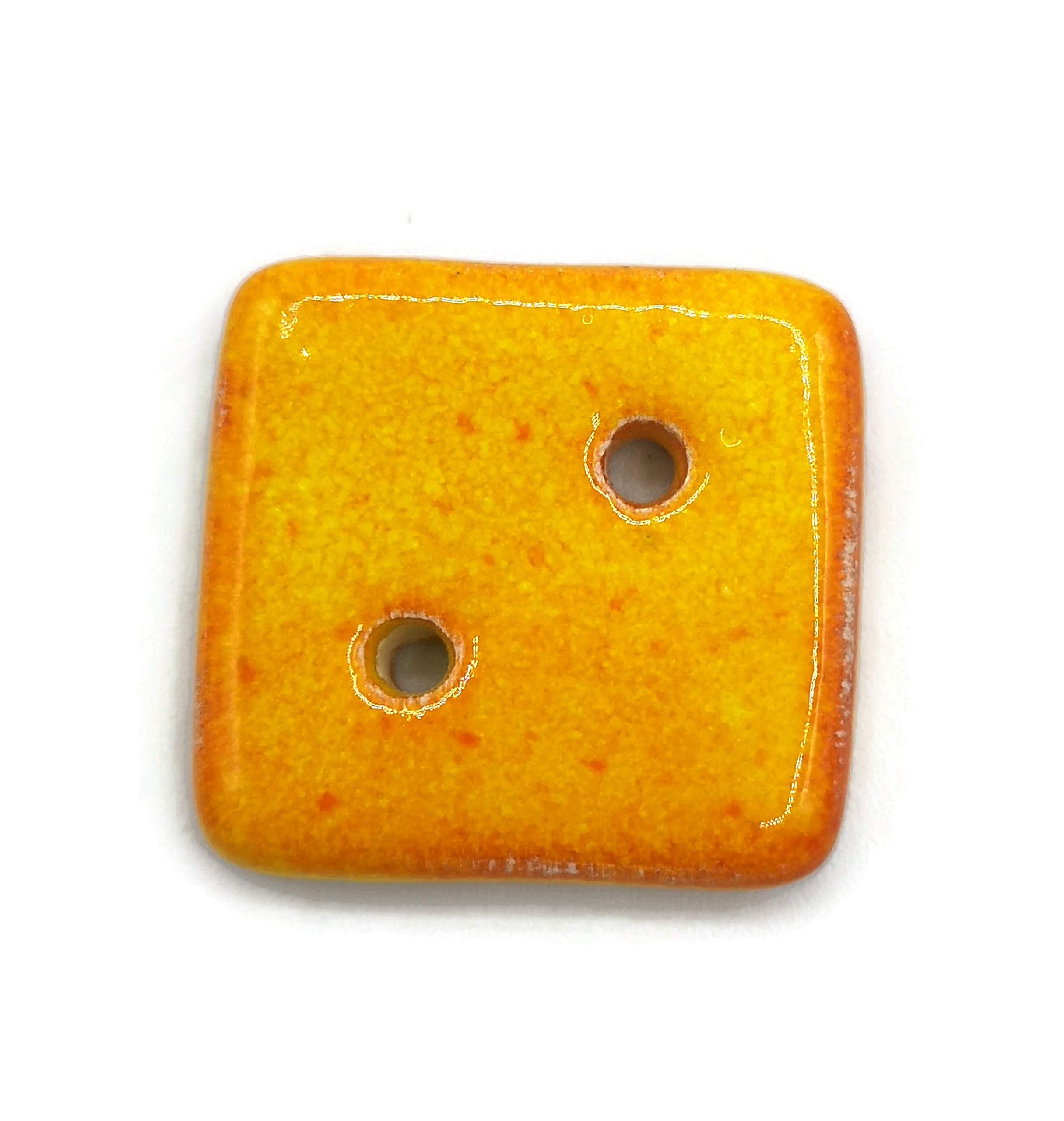 Colorful 30mm Square 2-Hole Clay Sew Buttons - Handcrafted Flat Back Buttons for DIY Crafts, Scrapbooking, Sewing Projects - Perfect for Card Making, Jewelry Design, and Home Decor (1 Piece)