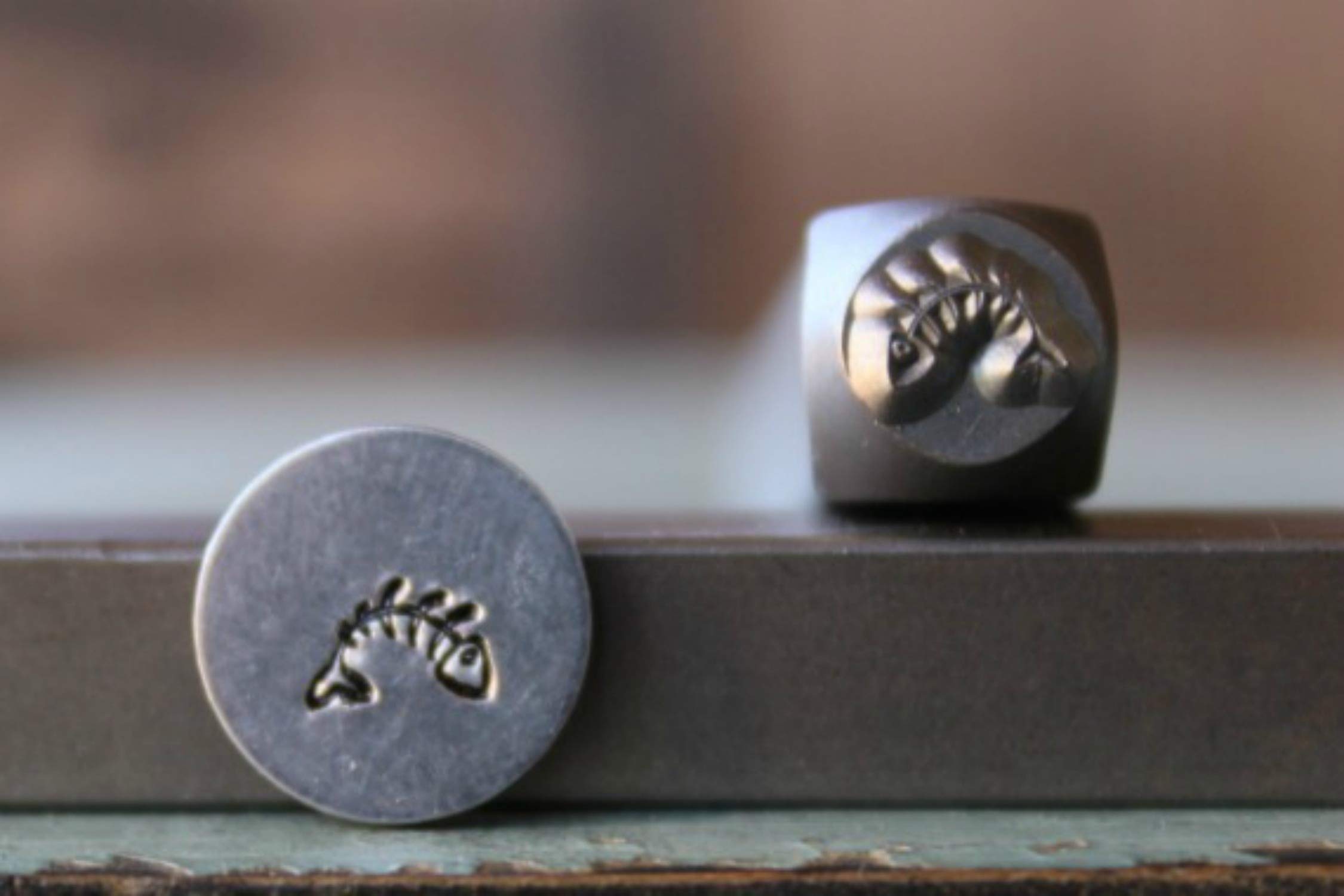 6mm Fish Bone Metal Punch Design Stamp for Leather Crafting - CH-226 - Perfect for DIY Leatherworking, Jewelry Making, and Metal Stamping Projects