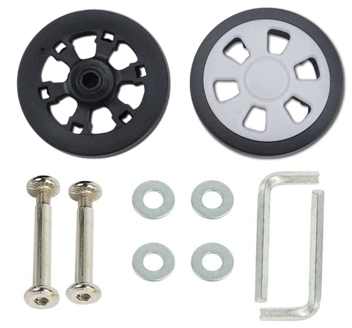 55x15mm Black Luggage Suitcase Replacement Wheels - 2PC Silent Swivel Caster Wheels with Bearings for Suitcase Repair | Travel Accessories for Smooth Mobility