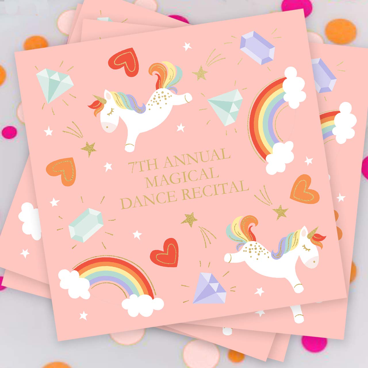 Custom Unicorn Party Napkins - 100 White 3-Ply Personalized Luncheon Napkins (6.5