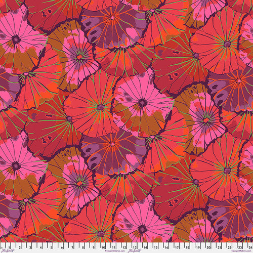 Kaffe Fassett Collective PWGP 029 Lotus Leaf Wine Fabric - Premium Cotton Quilting Material for DIY Crafts, Home Decor & Sewing Projects