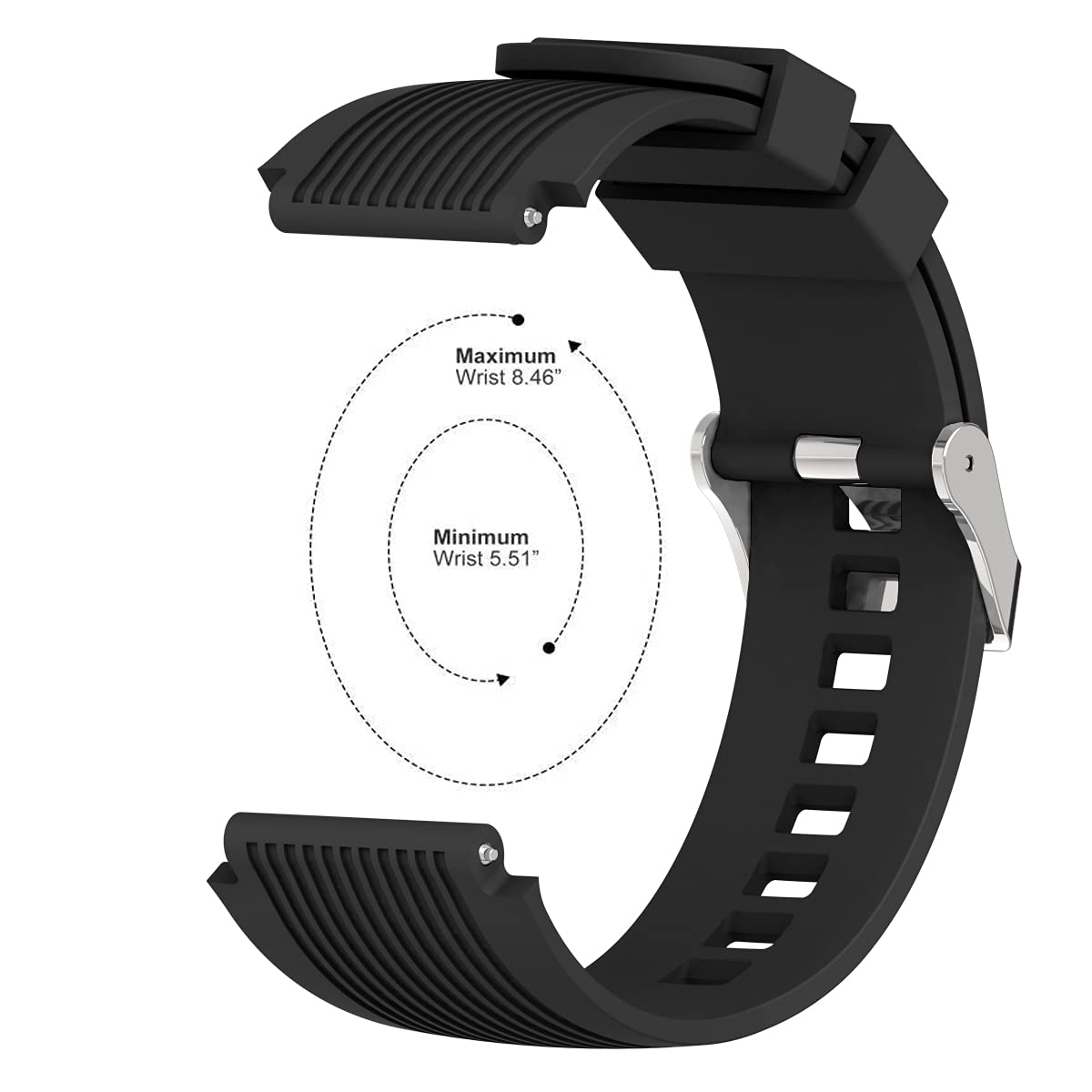 Samsung Galaxy Watch 3 Band 45mm & 46mm Compatible Silicone Sports Watch Strap - Durable 22mm Replacement Band for Gear S3 Frontier - Perfect for Running, Swimming & Fitness Tracking (Men & Women)