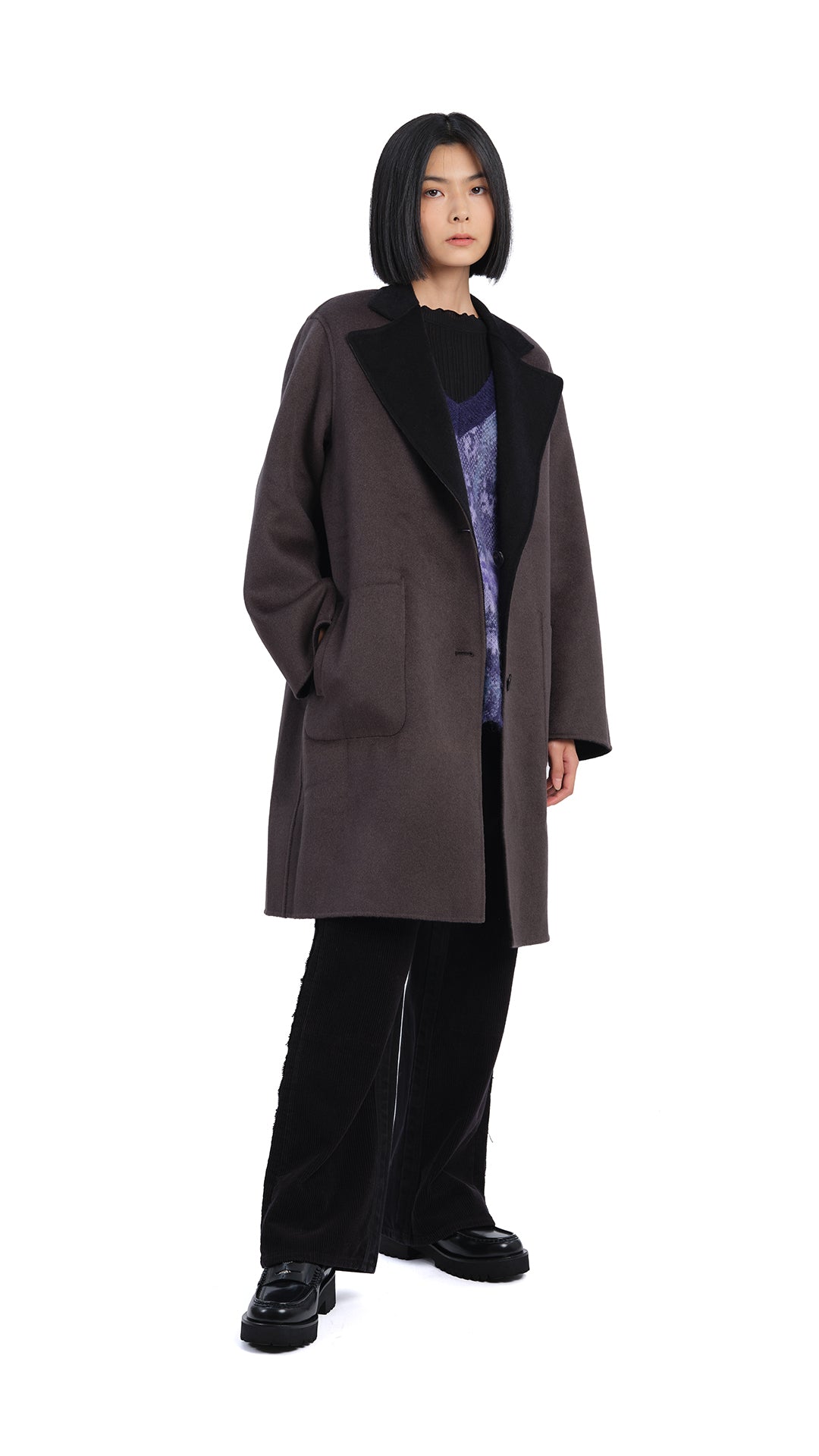 Reversible Double Face Coat for Women - Warm Winter Jacket with Pockets | Stylish Outerwear for Work, Travel & Casual Wear