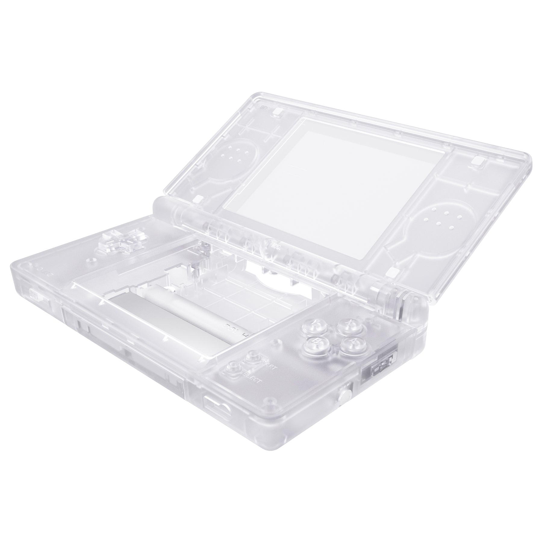 eXtremeRate Clear Replacement Full Housing Shell for Nintendo DS Lite - Custom Handheld Console Case Cover with Buttons & Screen Lens (NDSL DSLM5001) - Perfect for DIY Repair, Modding, and Personalizing Your Nintendo DS Lite - Console NOT Included