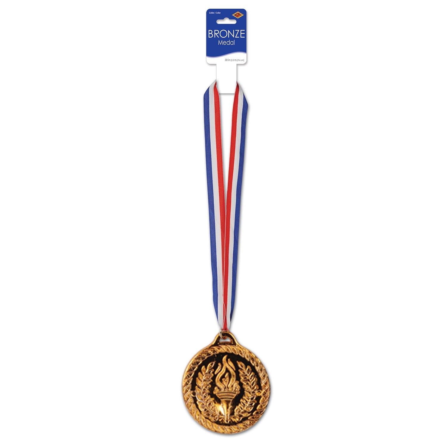 12 Pack Beistle Bronze Medal with Ribbon - 4 Inch Award Medals for Sports, Competitions, and School Events - Perfect for Track Meets, Graduation Ceremonies, and Prize Giving