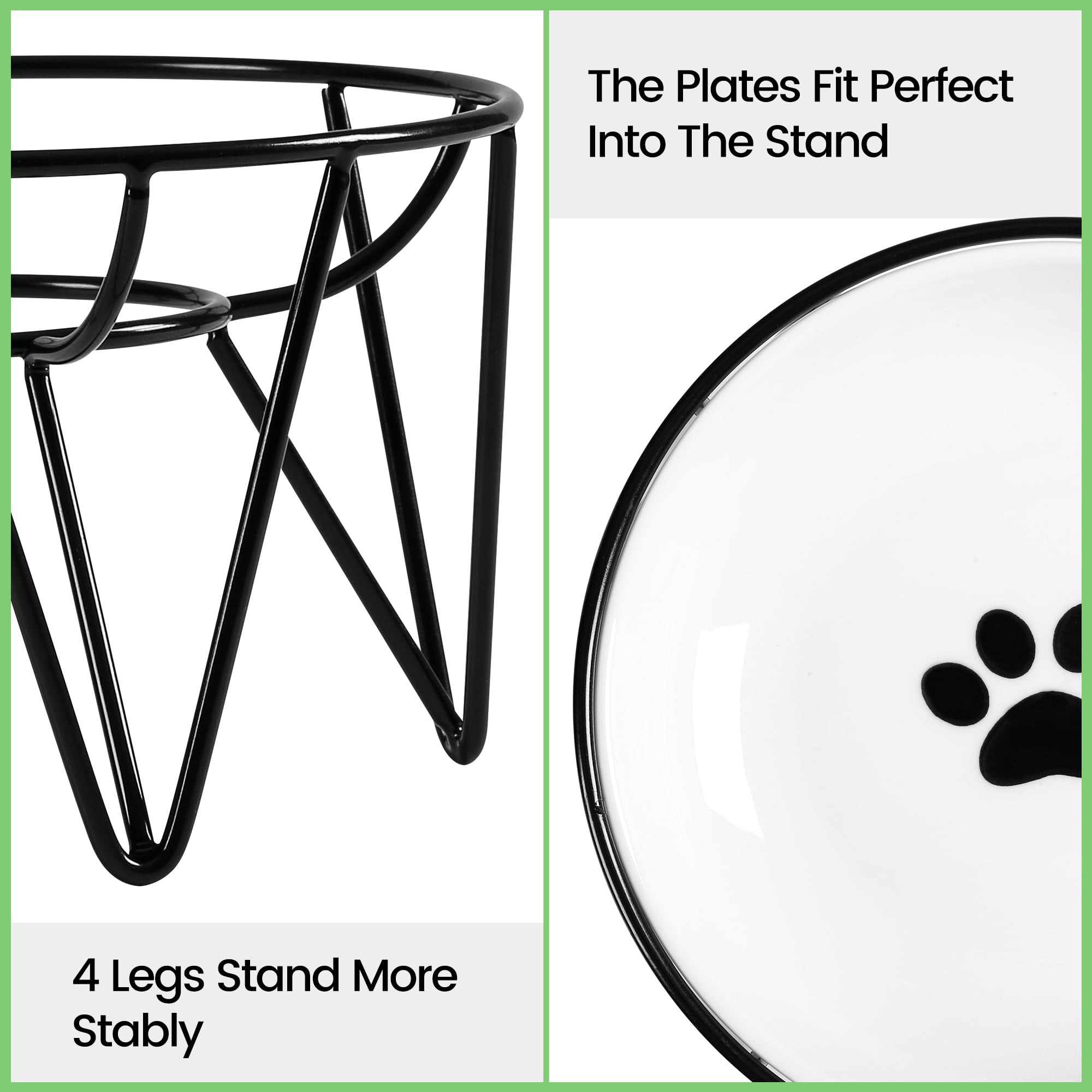 Elevated Ceramic Cat Bowls - Whisker Friendly Anti-Vomit Raised Cat Food Dish with Non-Slip Base for Indoor Cats | Durable & Hygienic Pet Feeding Bowl (Fish Design, 1 Pack) - Perfect for Home, Office or Travel Use