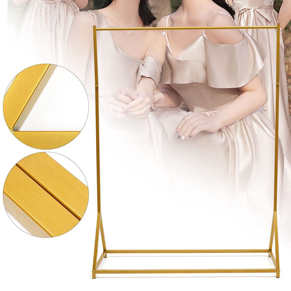 LOYALHEARTDY Gold Metal Wedding Dress Hanger - Adjustable Bridal Gown Rack Stand with Rectangular Frame for Wedding Dress Display, Storage, and Boutique Showcase - Perfect for Bridal Shops, Home Closet Organization, and Wedding Dress Preservation