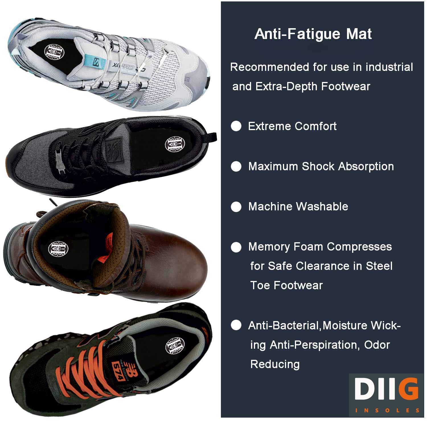 **Diig Memory Foam Orthotic Shoe Insoles for Men & Women – Relieve Flat Feet, Heel Pain & Fatigue – Full-Length Support for Work & Casual Shoes – Perfect for Standing All Day, Walking, or Running**