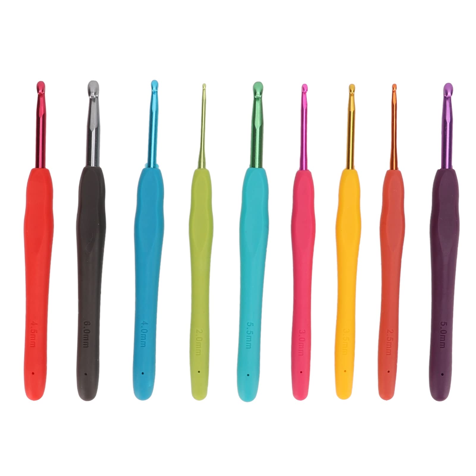 9-Piece Crochet Hook Set with Tapered Tips - Color-Coded Knitting Needles for Blankets, Scarves & Hats - Perfect for Beginners & Advanced Weavers - DIY Yarn Craft Supplies for Home & Gift Making