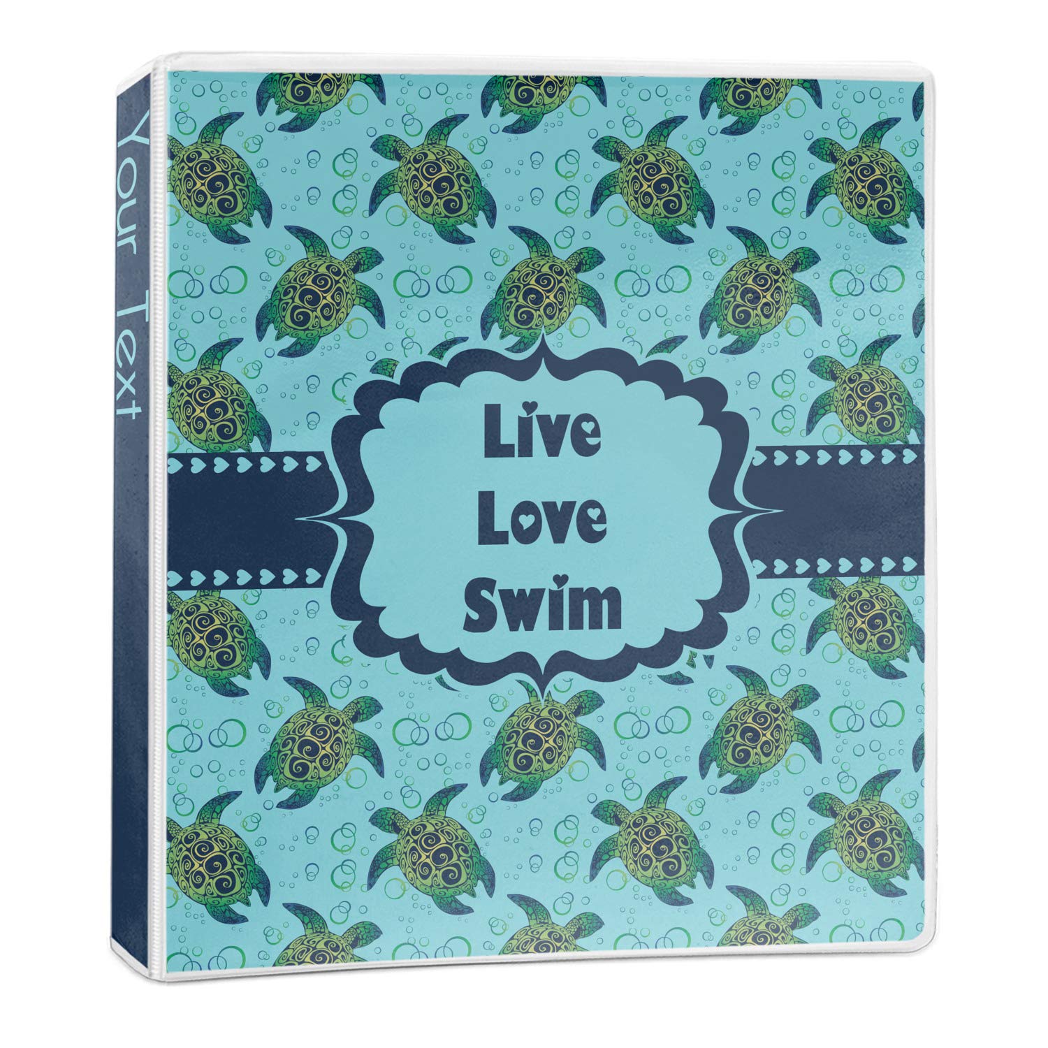 Personalized Sea Turtles 3-Ring Binder - 1 Inch School Binder for Students, Teachers & Office Use | Marine Theme Notebook Organizer for Classroom, Work & Home Organization