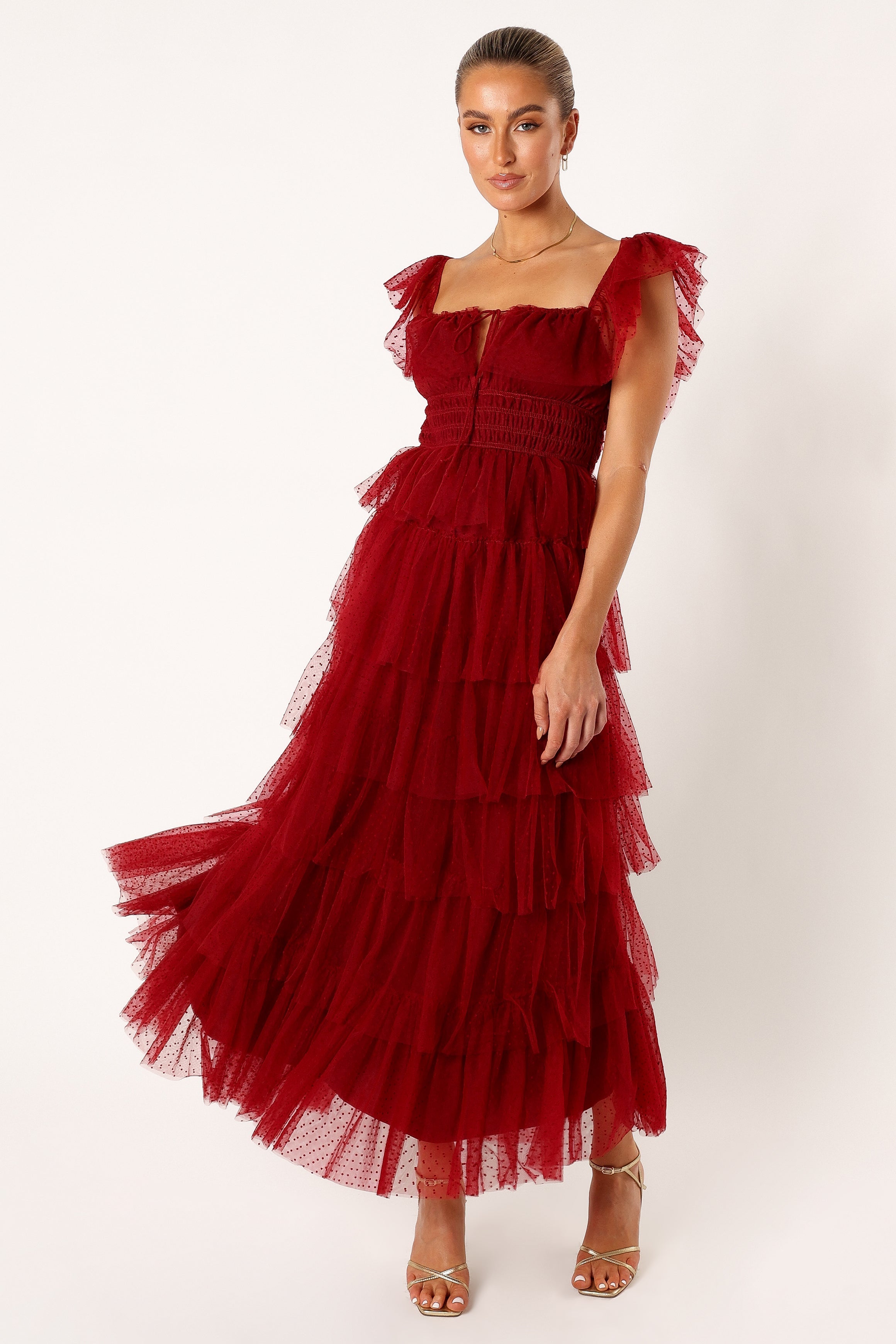 Belle Maxi Dress Burgundy - Elegant Long Flowy Women's Dress for Summer, Beach, Parties & Special Occasions