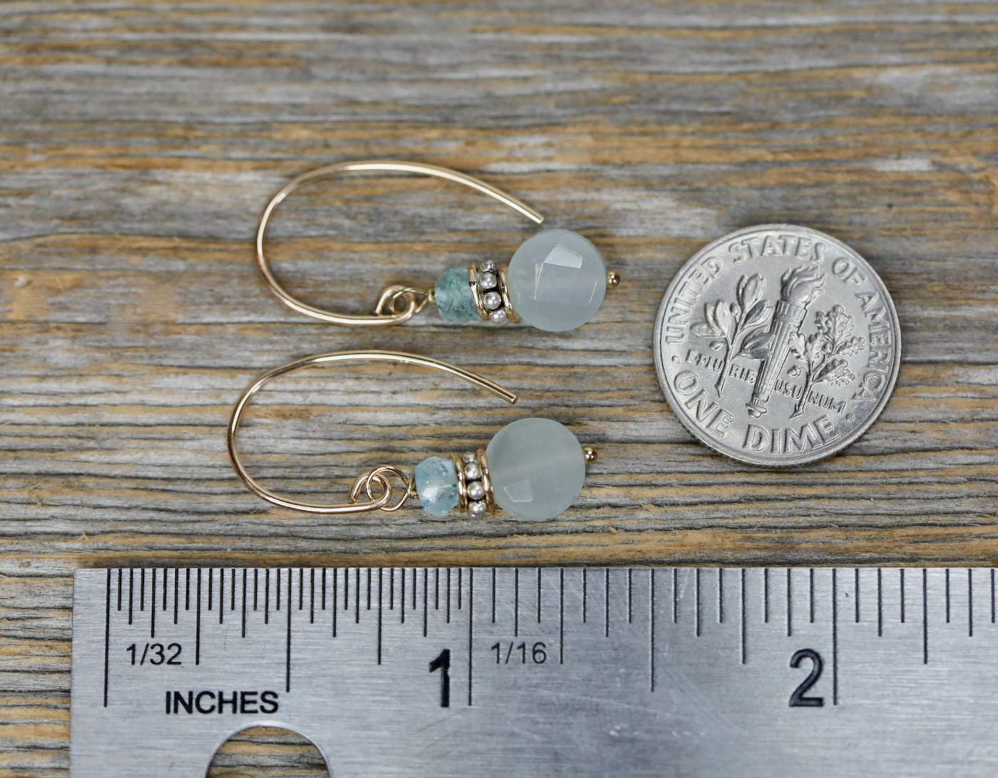 Aquamarine Drop Earrings for Women - Sterling Silver & Gold March Birthstone Jewelry - Elegant Dangle Earrings for Birthday, Anniversary & Christmas Gifts - Perfect for Weddings, Parties & Special Occasions