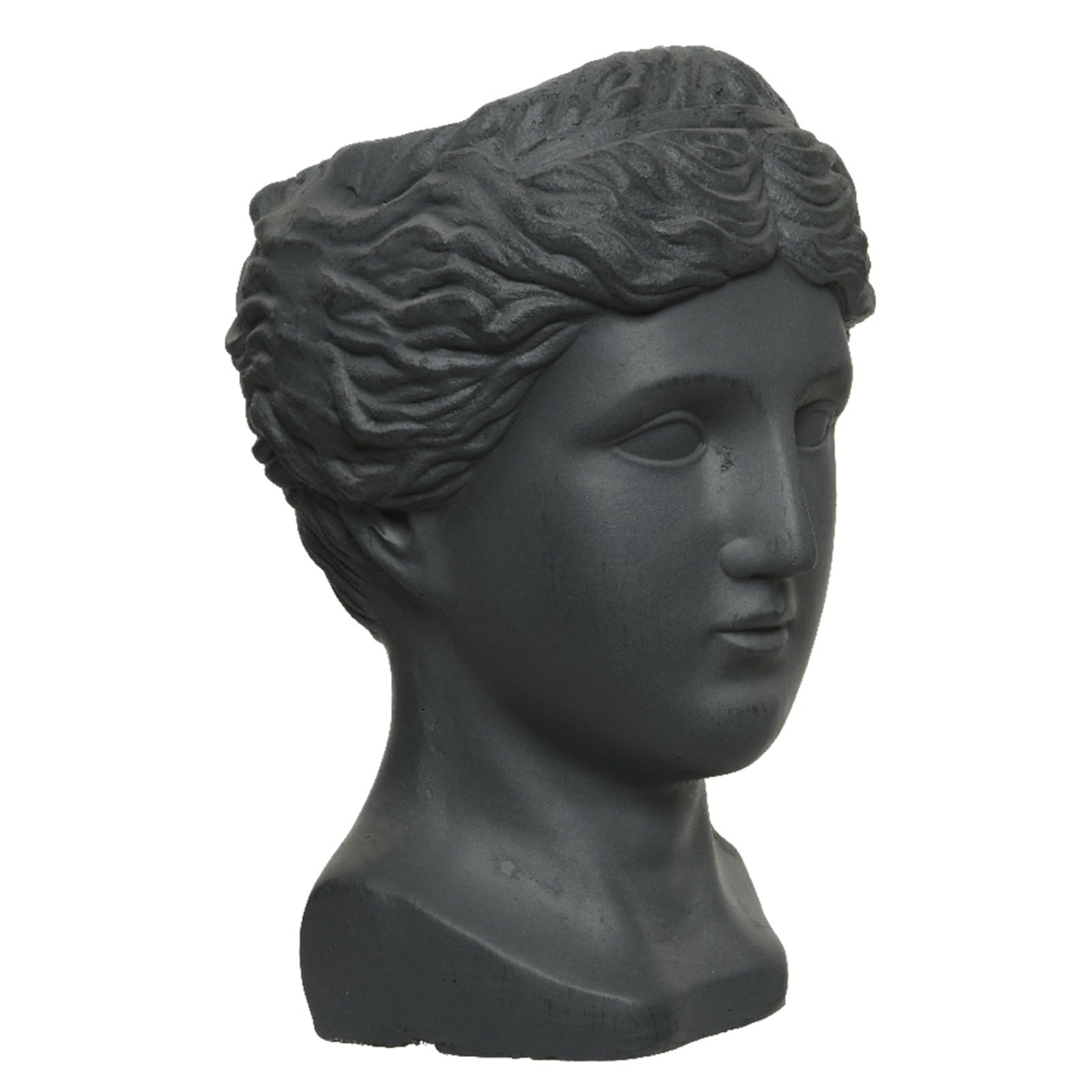 Decorative Resin Head Planter - 39cm Black for Home & Garden Decor